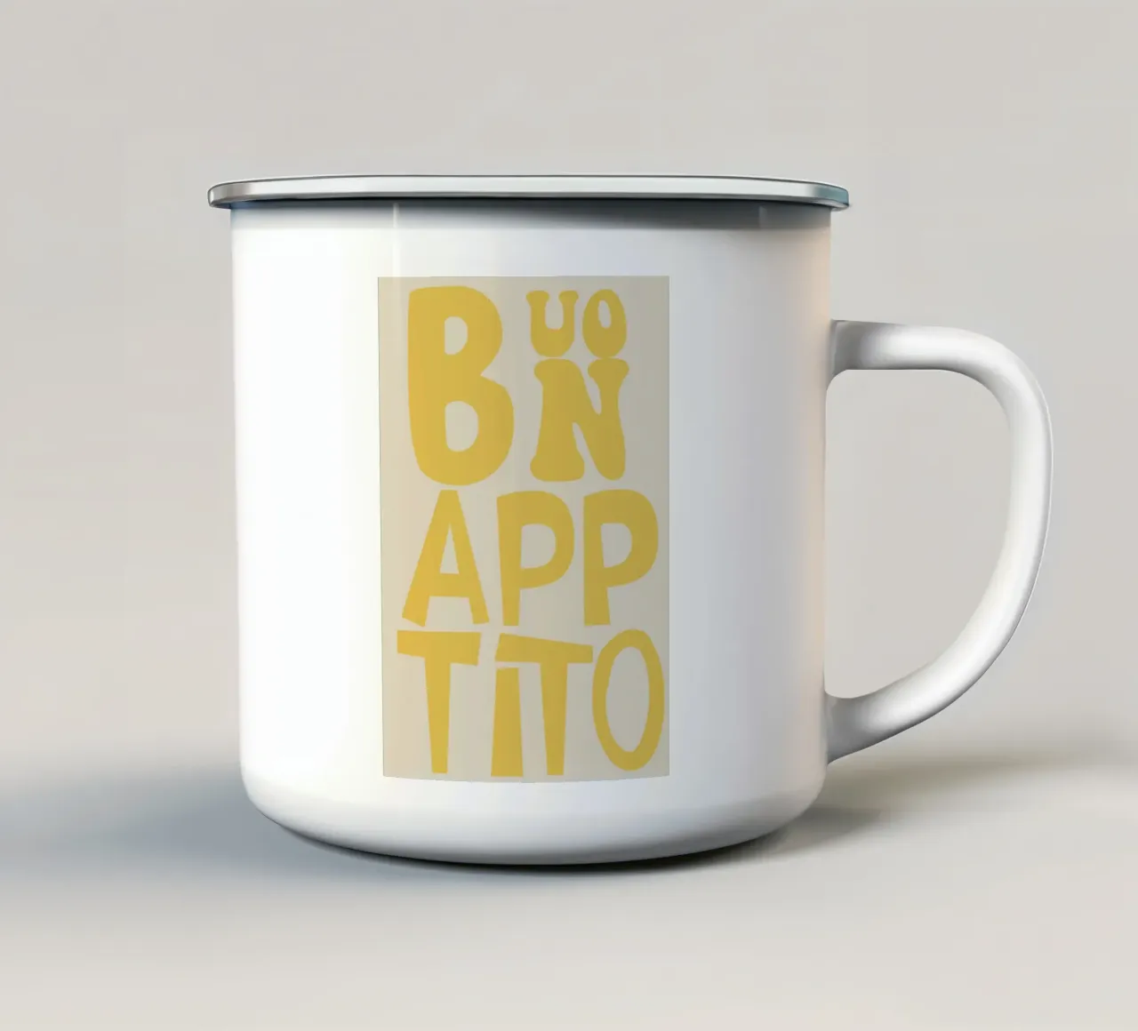 Buon Appetito tazza in smalto da Attaboy Dsgn