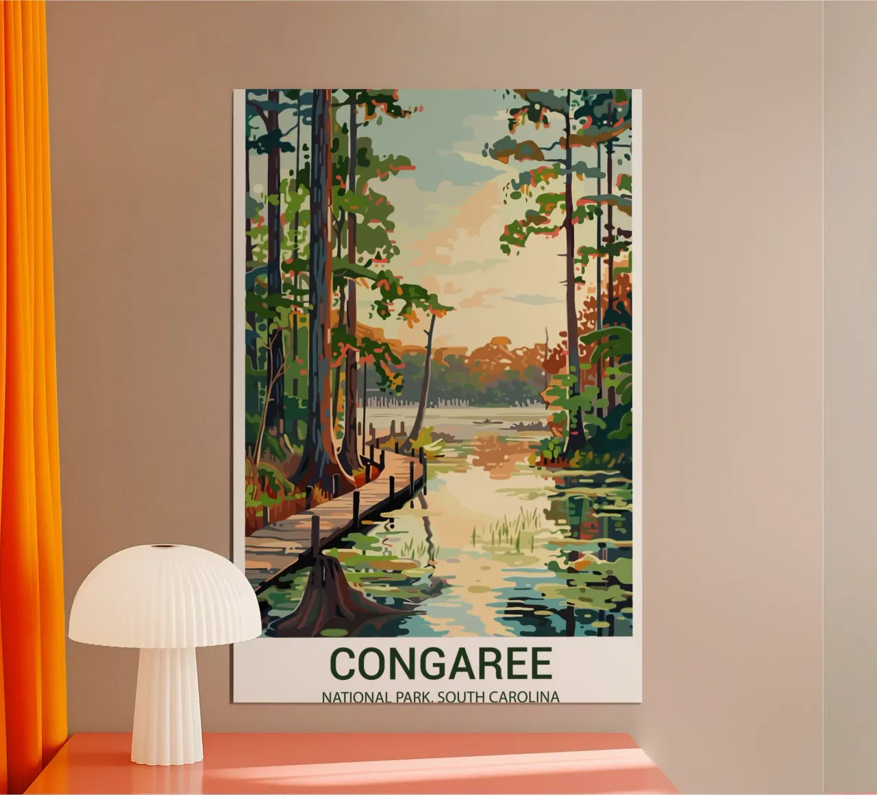 Parco nazionale di Congaree, Carolina del Sud, USA poster con telaio in alluminio da Wanderlust Vibes