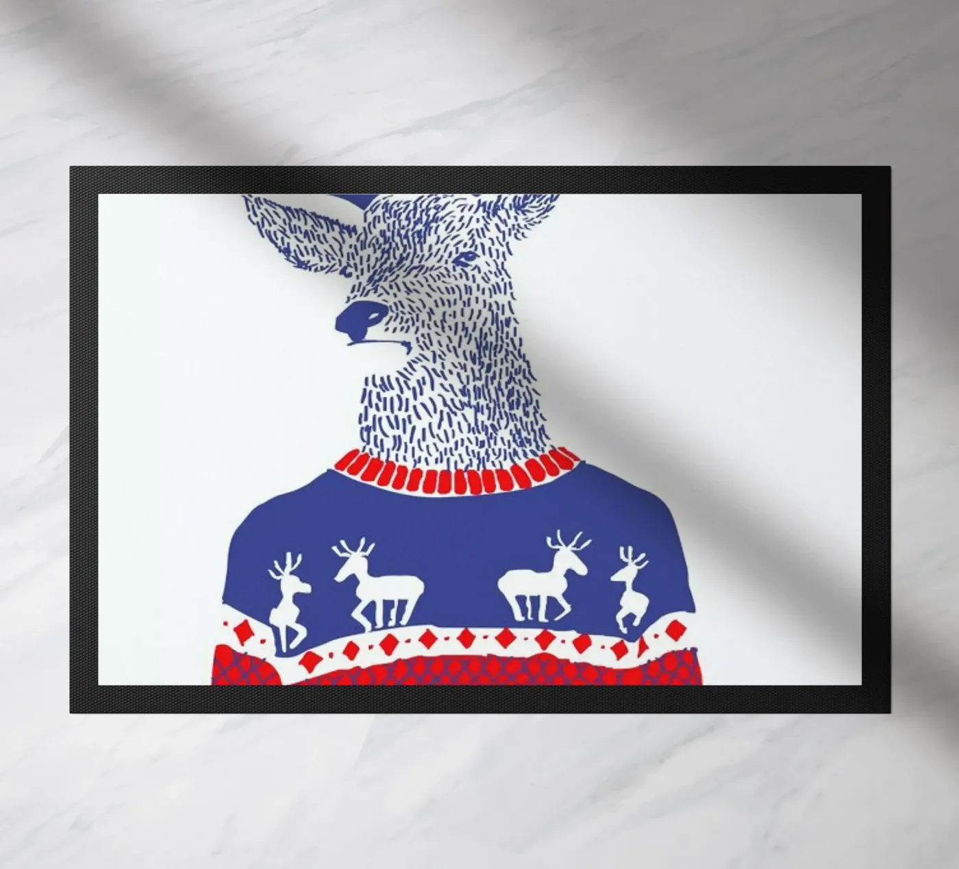 Ugly Winter Pullover doormat by Róbert Farkas