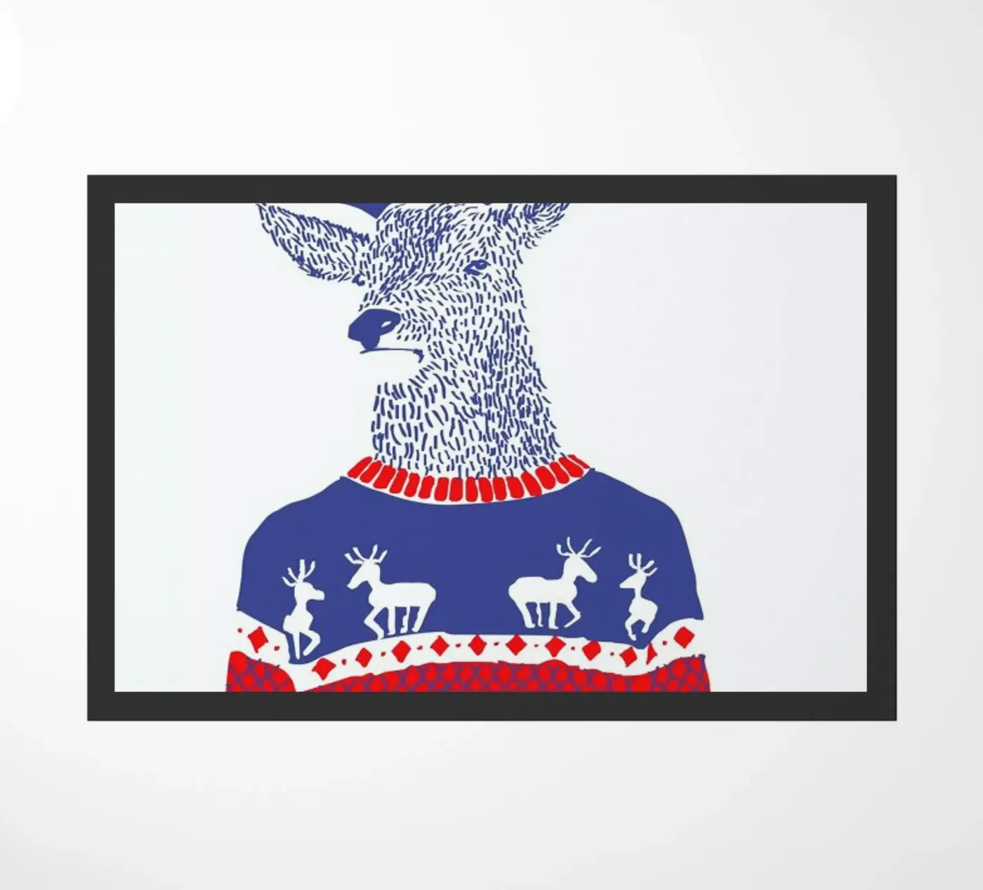 Ugly Winter Pullover doormat by Róbert Farkas
