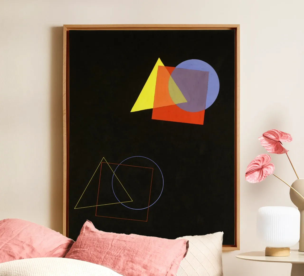 Wassily Kandinsky - Bauhaus - Abstracte kunst canvas met Baklijst van Aesthetic Muse