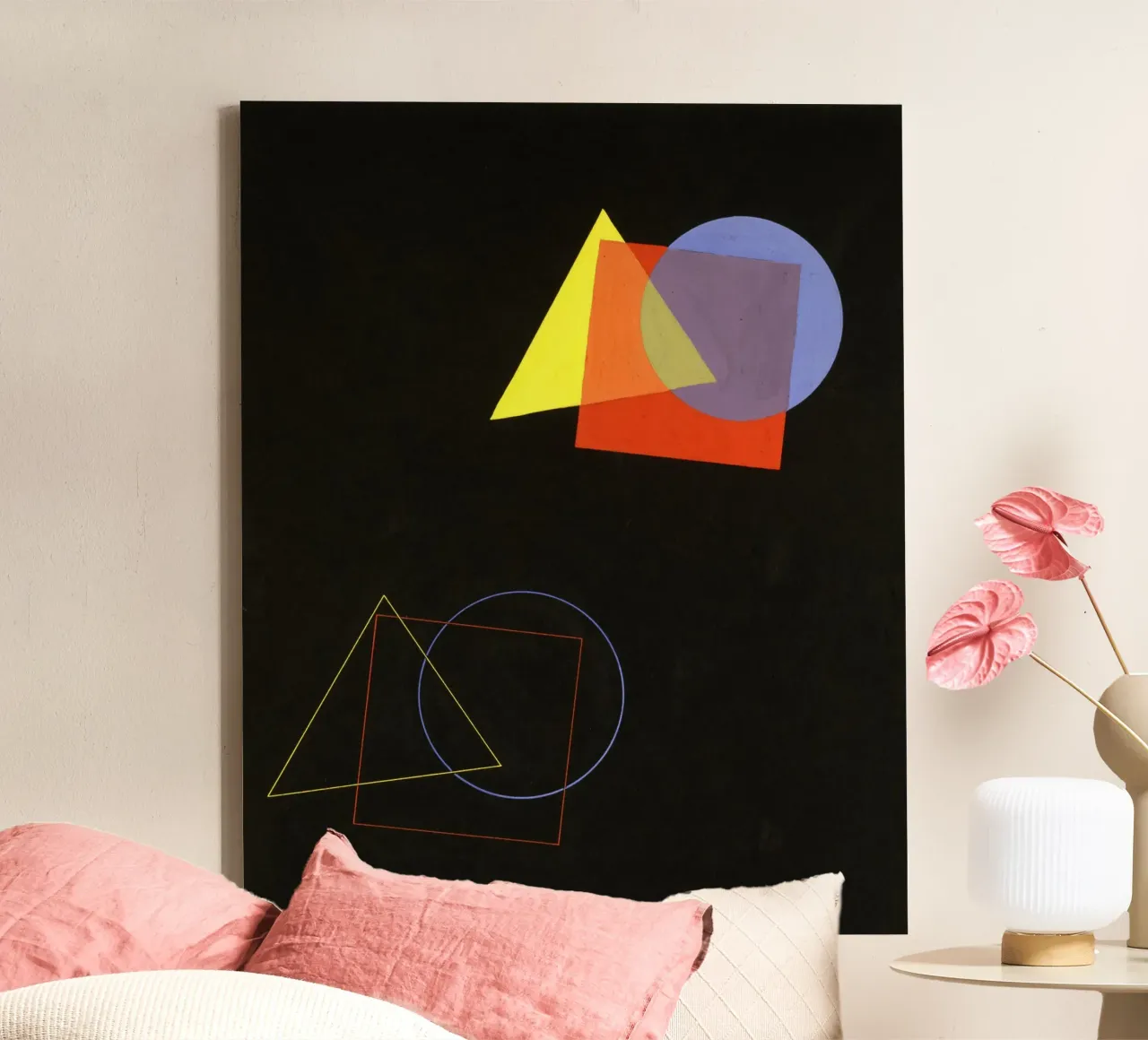 Wassily Kandinsky - Bauhaus - Abstracte kunst canvas met Baklijst van Aesthetic Muse
