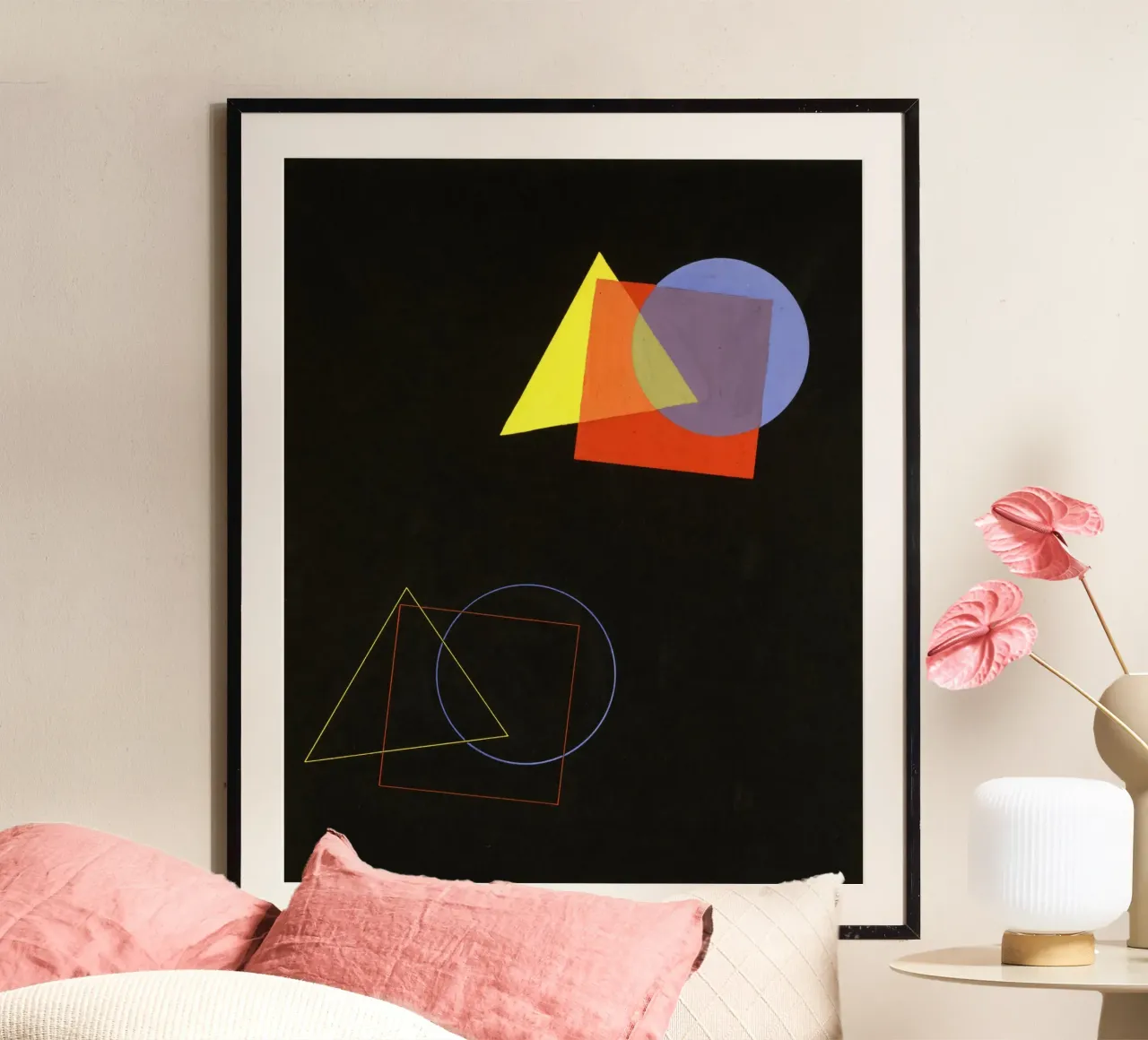 Wassily Kandinsky - Bauhaus - Abstract Art Poster mit Aluminium Rahmen von Aesthetic Muse