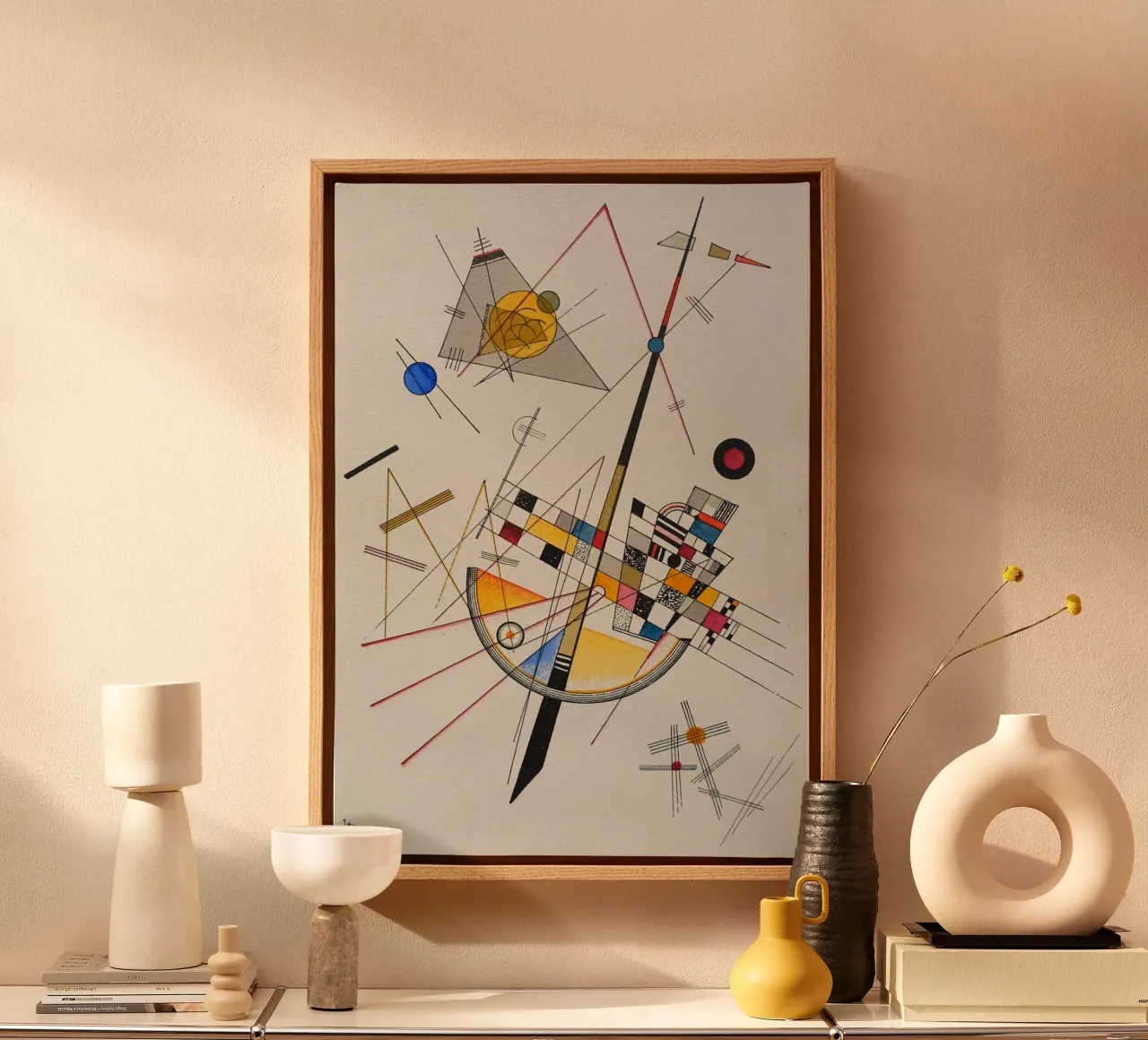 Wassily Kandinsky - Fijne spanning - Abstracte kunst canvas met Baklijst van Aesthetic Muse