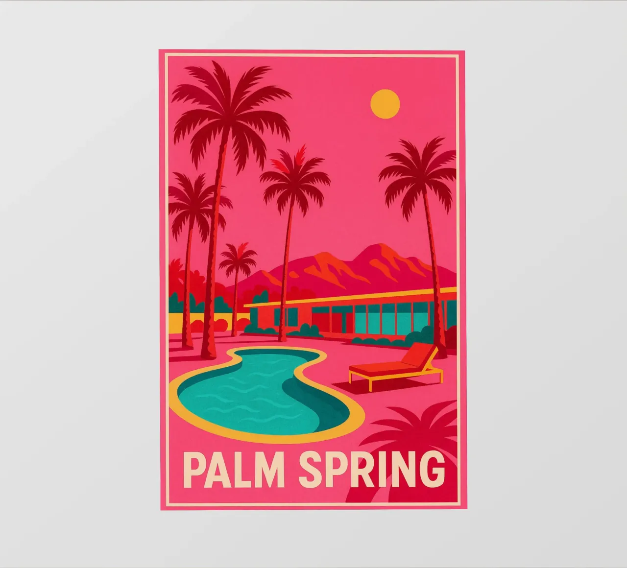 Affiche Palm Spring - Piscine, Palmiers et Architecture lonas publicitarias de JETLAG | affiches voyage