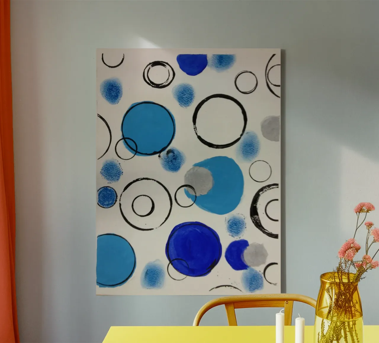 Wassily Kandinsky - Abstracte kunst canvas met Baklijst van Aesthetic Muse