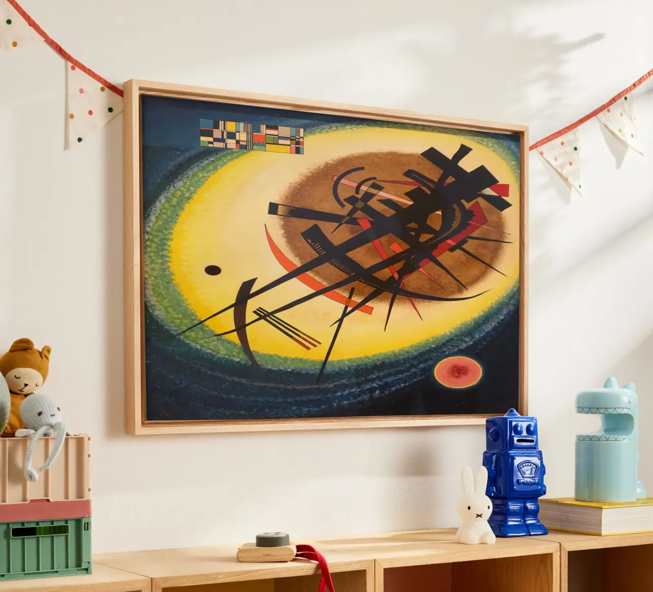 Wassily Kandinsky - In het heldere ovaal - Abstracte kunst canvas met Baklijst van Aesthetic Muse