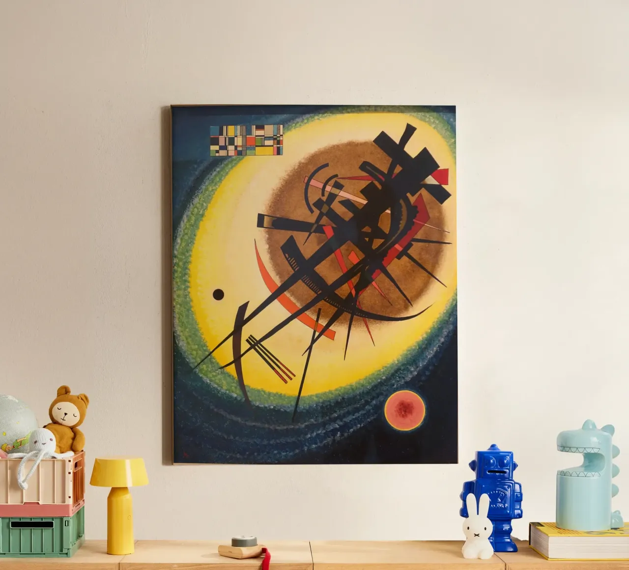 Wassily Kandinsky - In het heldere ovaal - Abstracte kunst canvas met Baklijst van Aesthetic Muse