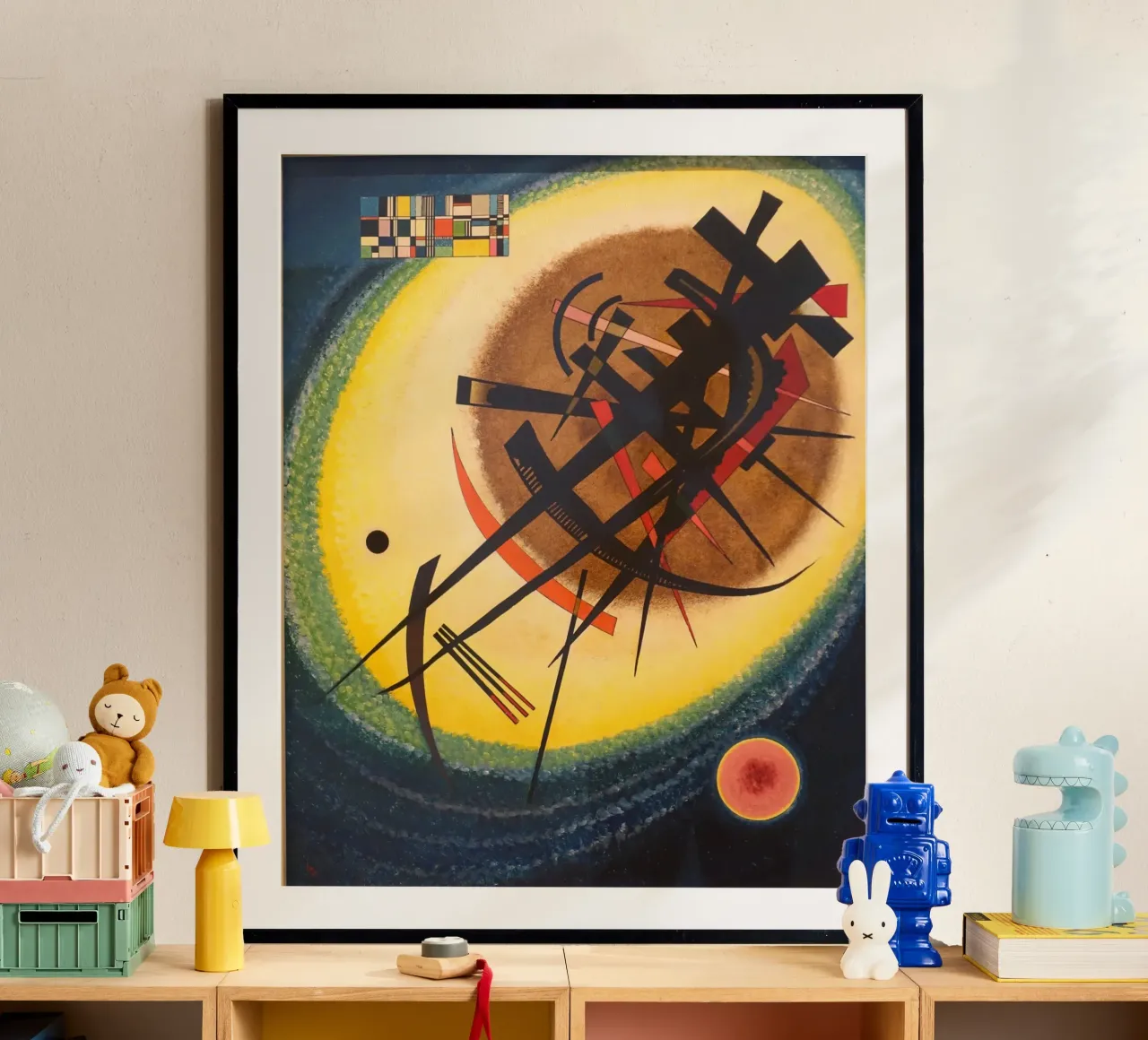 Wassily Kandinsky - Nell'ovale luminoso - Arte astratta poster con telaio in alluminio da Aesthetic Muse