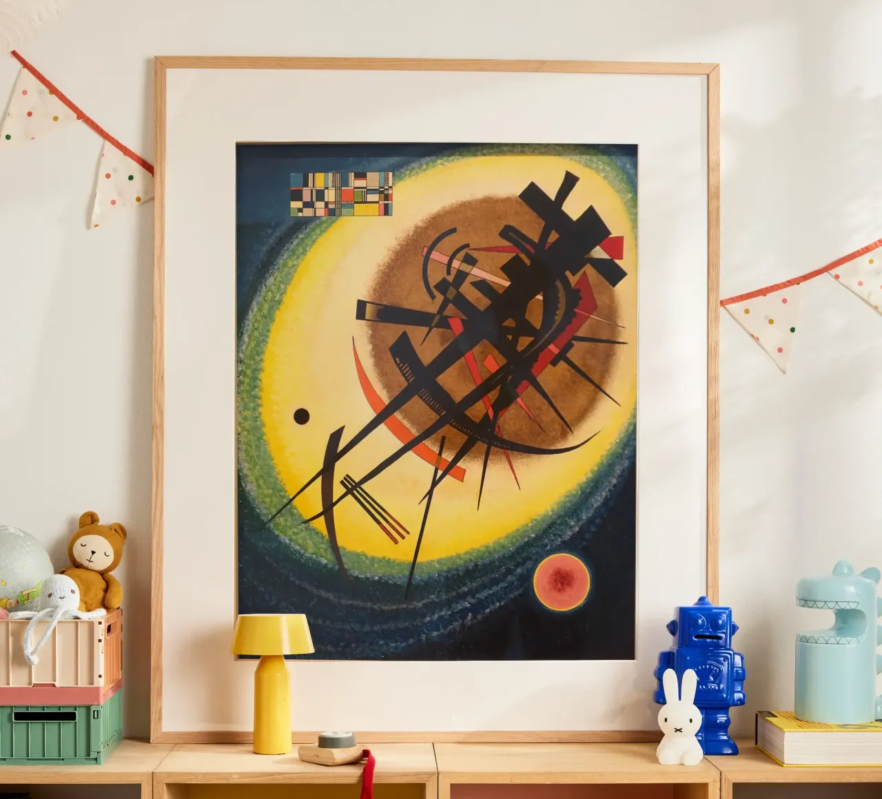 Wassily Kandinsky - In het heldere ovaal - Abstracte kunst poster met aluminium frame van Aesthetic Muse