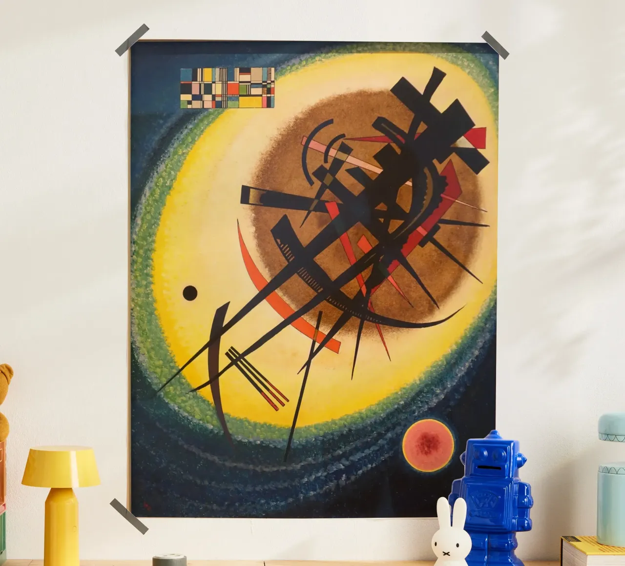 Wassily Kandinsky - Nell'ovale luminoso - Arte astratta poster con telaio in alluminio da Aesthetic Muse