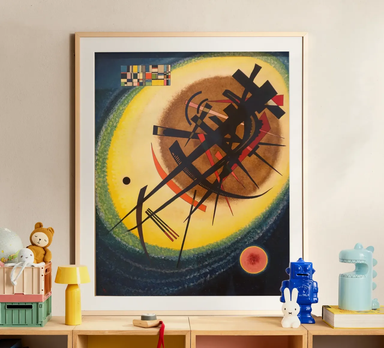 Wassily Kandinsky - In het heldere ovaal - Abstracte kunst poster met aluminium frame van Aesthetic Muse