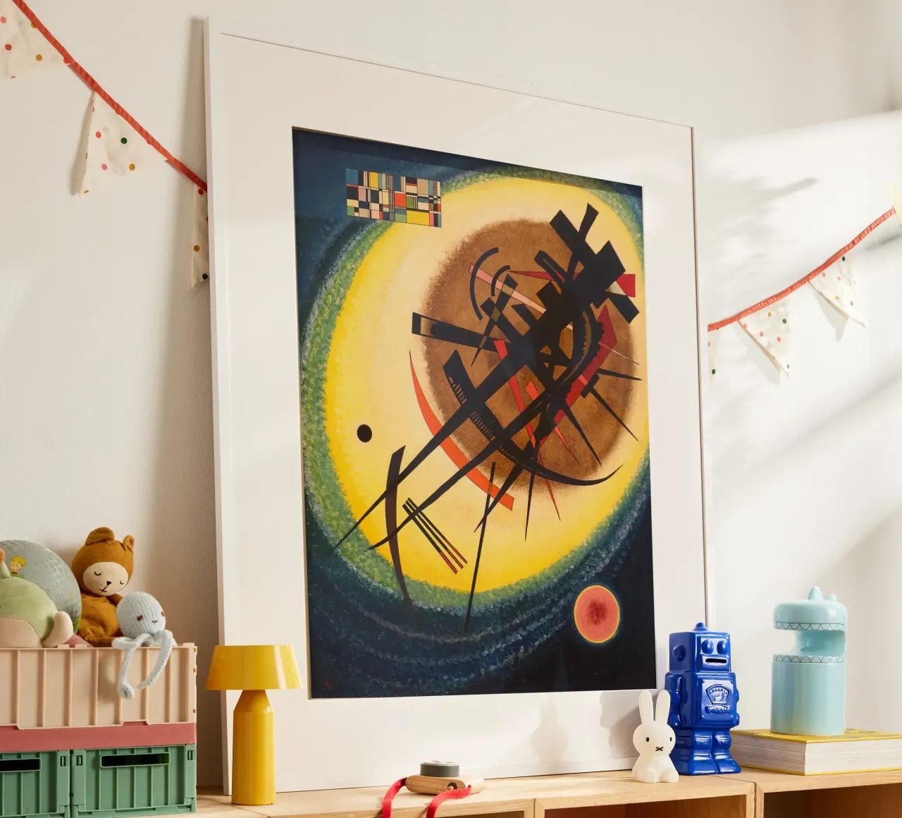 Wassily Kandinsky - Nell'ovale luminoso - Arte astratta poster con telaio in alluminio da Aesthetic Muse