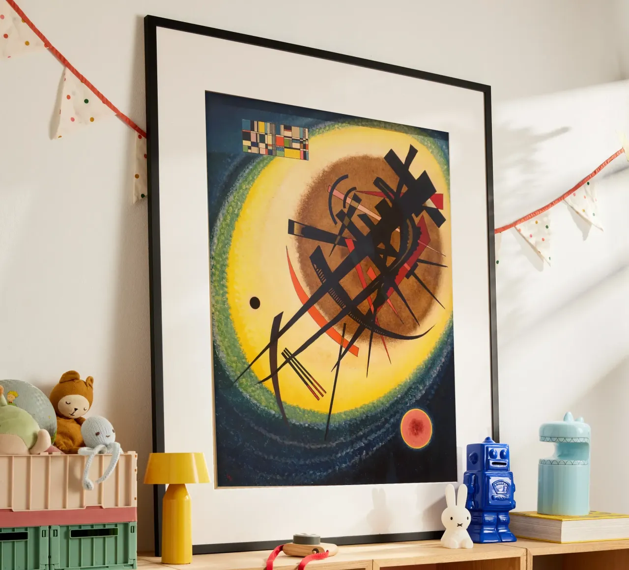 Wassily Kandinsky - Nell'ovale luminoso - Arte astratta poster con telaio in alluminio da Aesthetic Muse