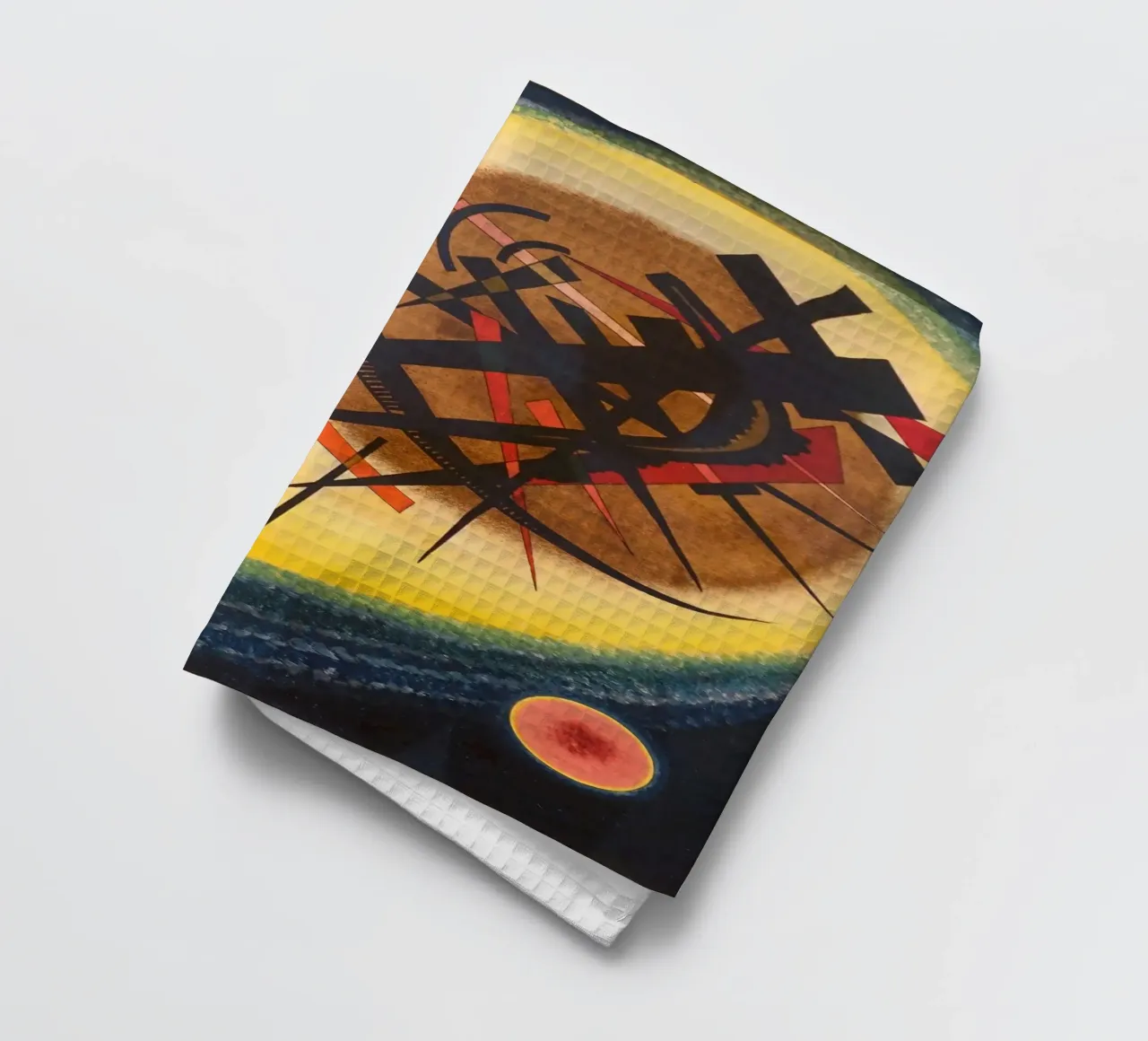 Wassily Kandinsky - Dans l'ovale lumineux - Art abstrait torchon de Aesthetic Muse