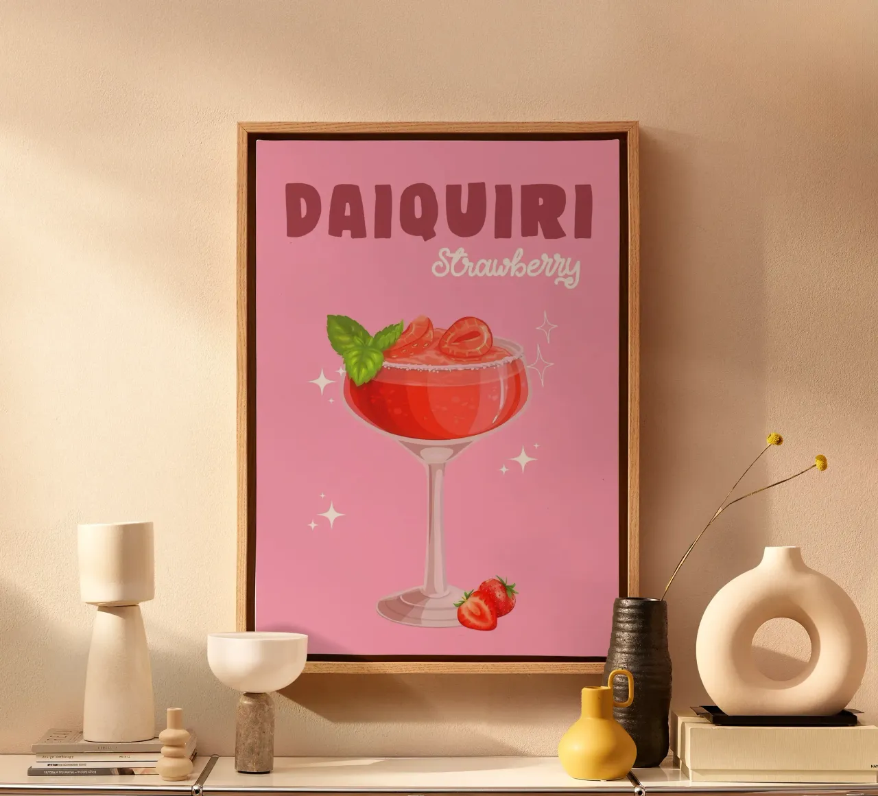 Strawberry Daiquiri Delight tela con Cornice a cassetta da Attaboy Dsgn