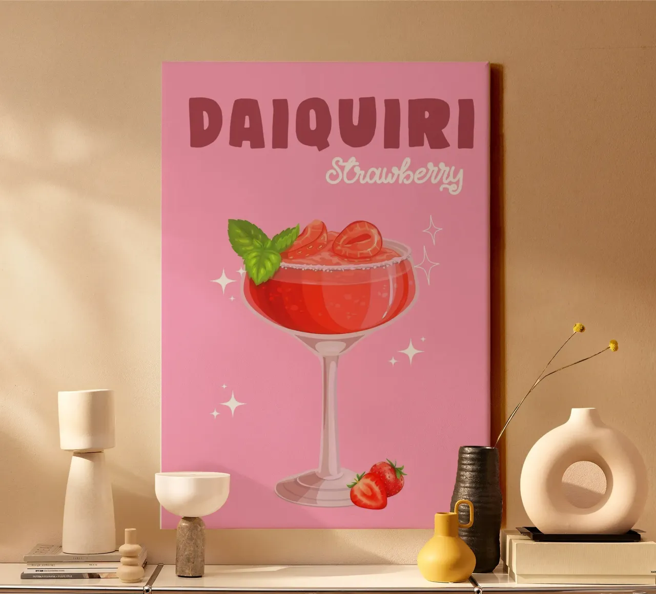 Strawberry Daiquiri Delight tela con Cornice a cassetta da Attaboy Dsgn