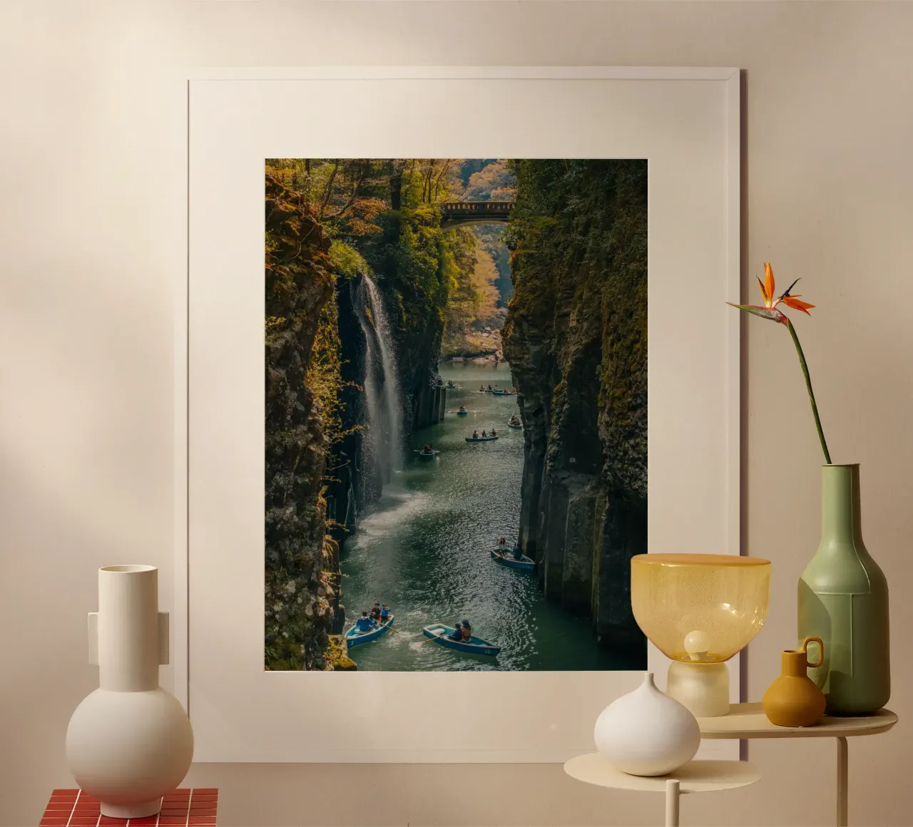 Gola di Takachiho - Miyazaki, Giappone poster con telaio in alluminio da Marcel Bisig