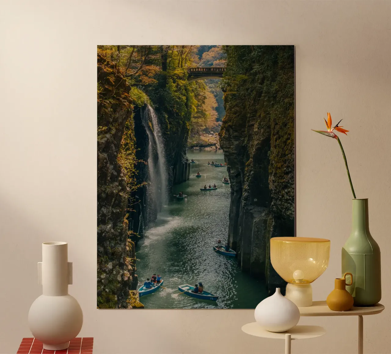 Gola di Takachiho - Miyazaki, Giappone poster con telaio in alluminio da Marcel Bisig