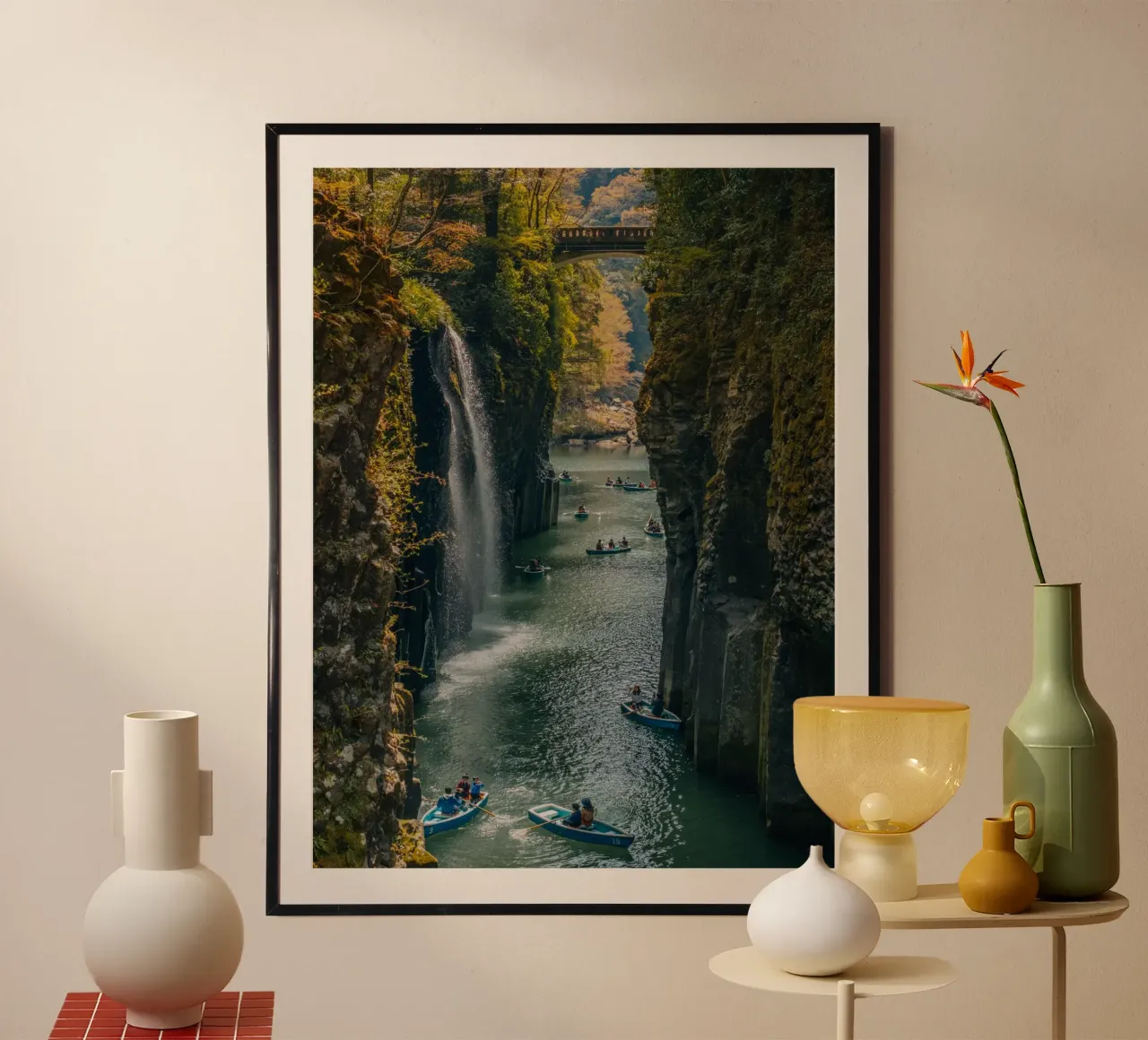 Gola di Takachiho - Miyazaki, Giappone poster con telaio in alluminio da Marcel Bisig