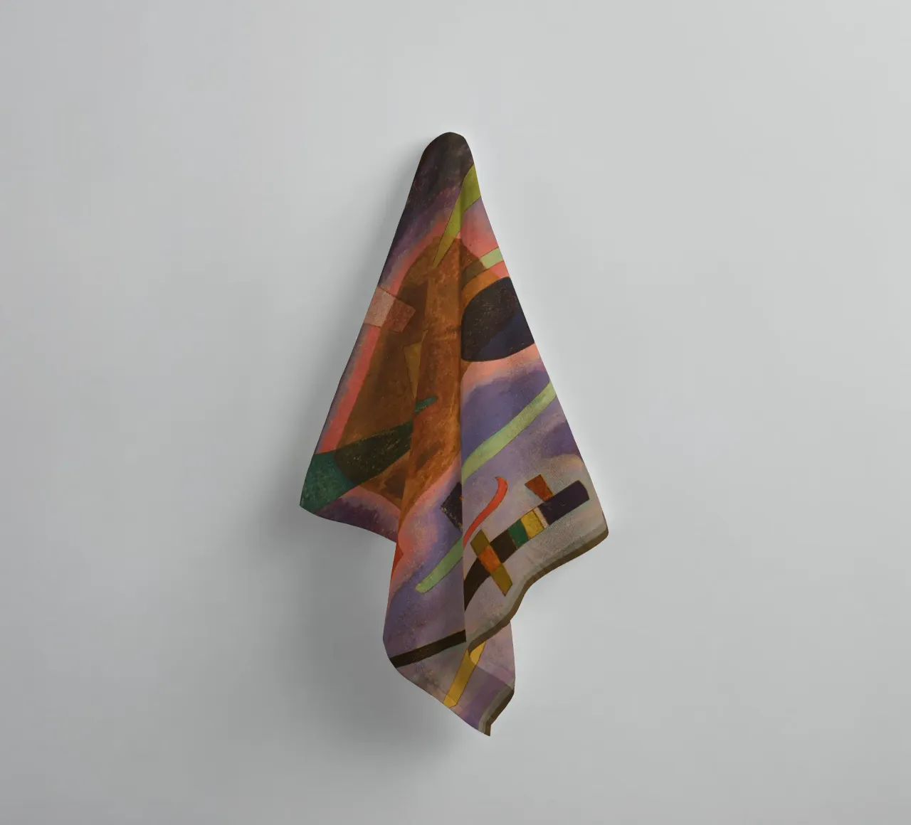 Wassily Kandinsky - Three Elements- Abstract Art towel by Aesthetic Muse