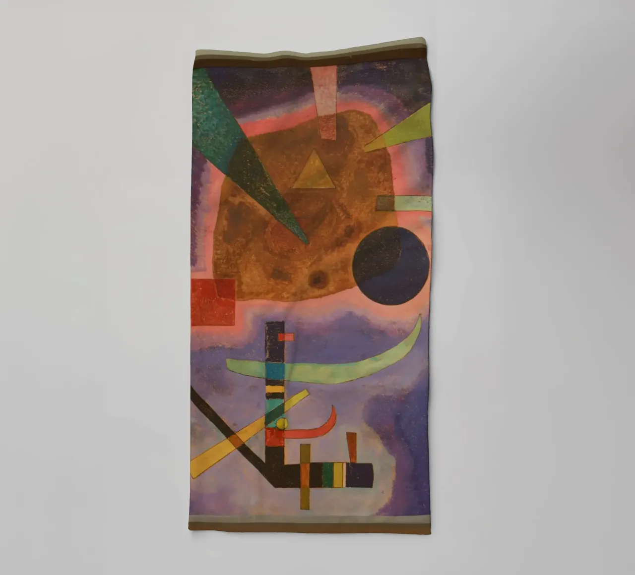 Wassily Kandinsky - Three Elements- Abstract Art towel by Aesthetic Muse