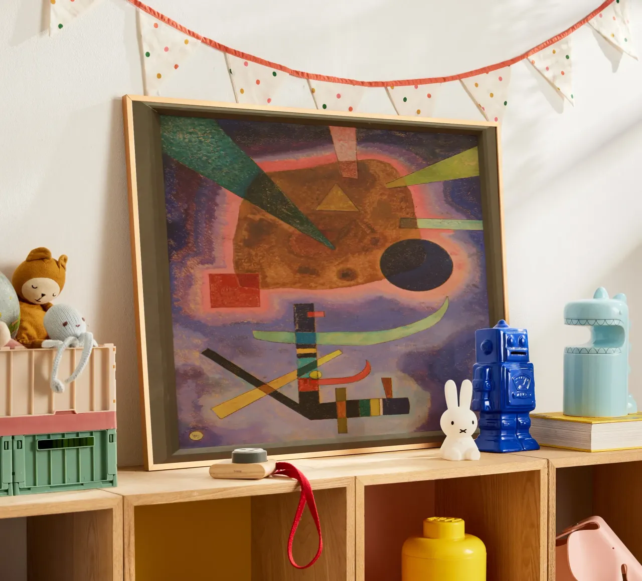 Wassily Kandinsky - Tre elementi - Arte astratta poster con telaio in alluminio da Aesthetic Muse