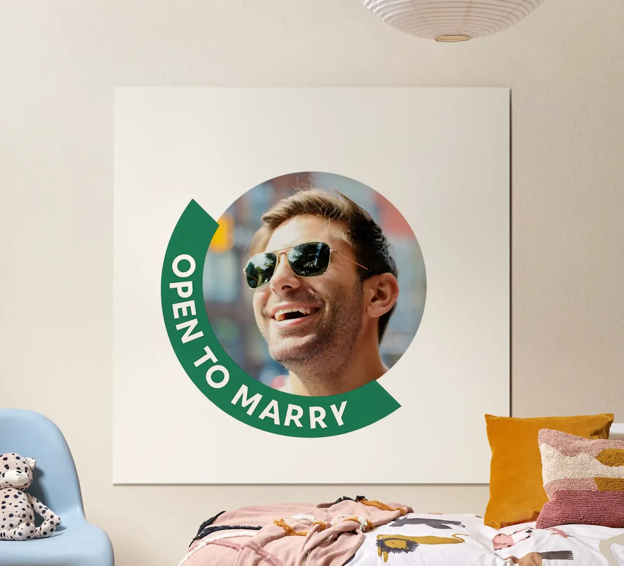 Junggesellenabschied - open to marry - opentomarry - #heirat poster con marco de aluminio de lorbass