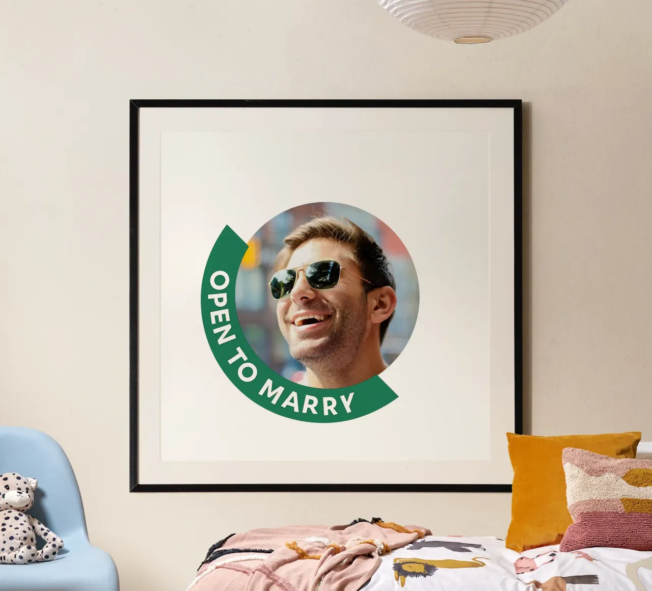 Junggesellenabschied - open to marry - opentomarry - #heirat poster con marco de aluminio de lorbass