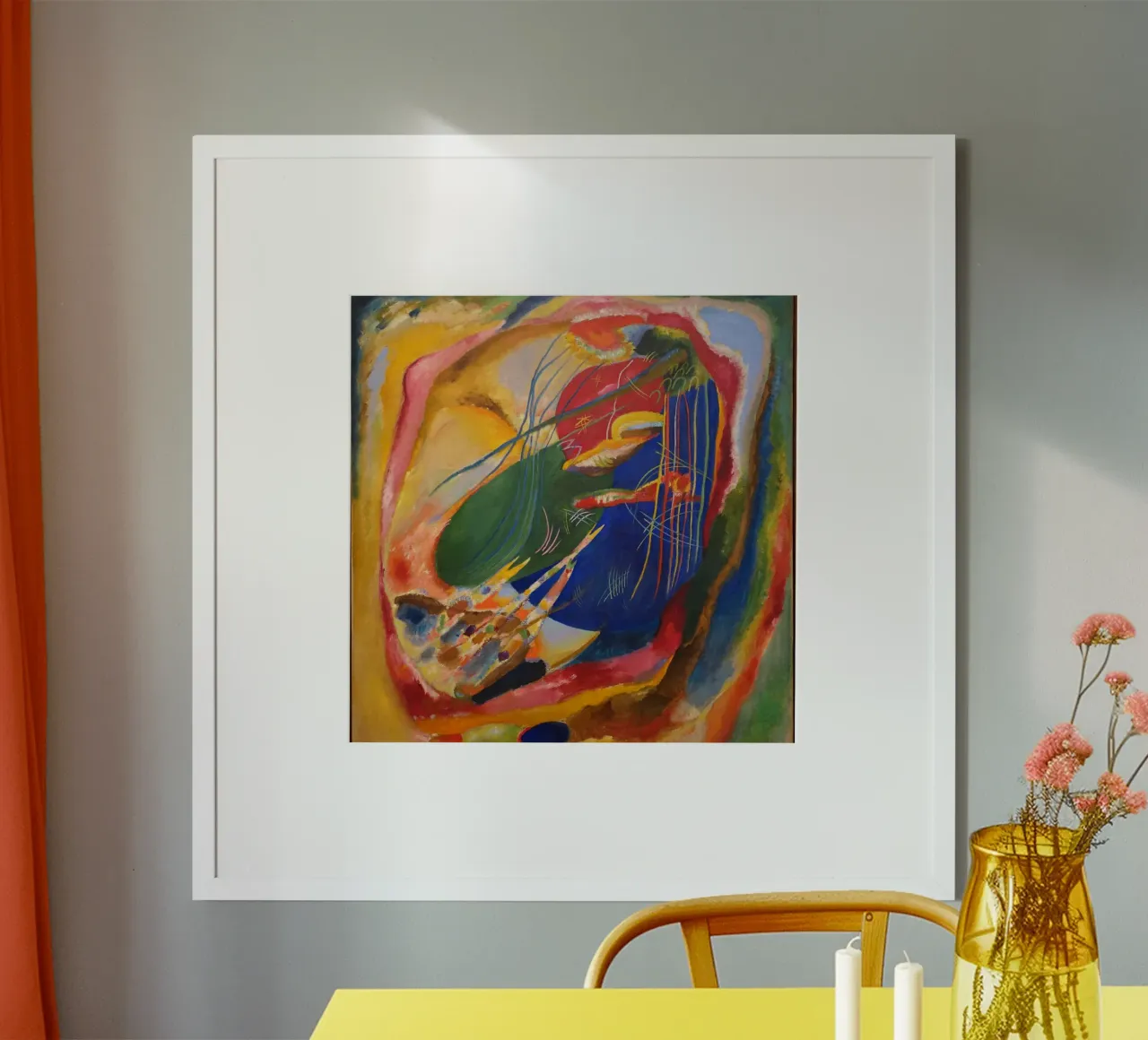 Wassily Kandinsky - Quadro con 3 macchie - Arte astratta poster con telaio in legno da Aesthetic Muse