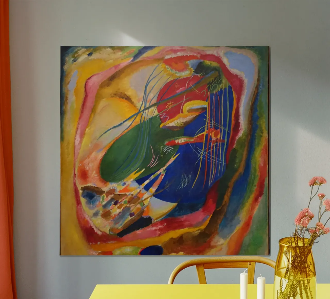 Wassily Kandinsky - Quadro con 3 macchie - Arte astratta poster con telaio in legno da Aesthetic Muse