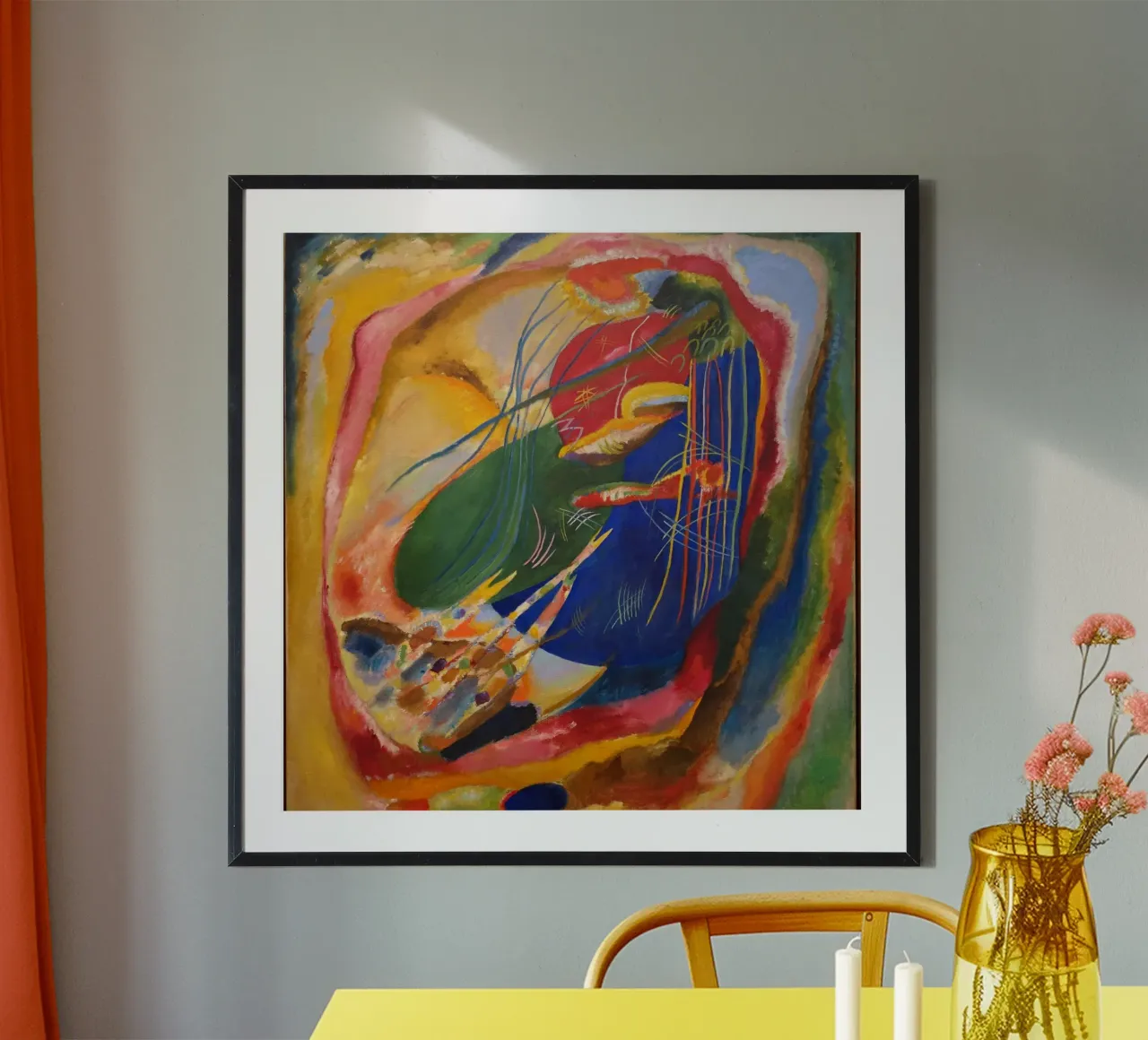Wassily Kandinsky - Quadro con 3 macchie - Arte astratta poster con telaio in legno da Aesthetic Muse