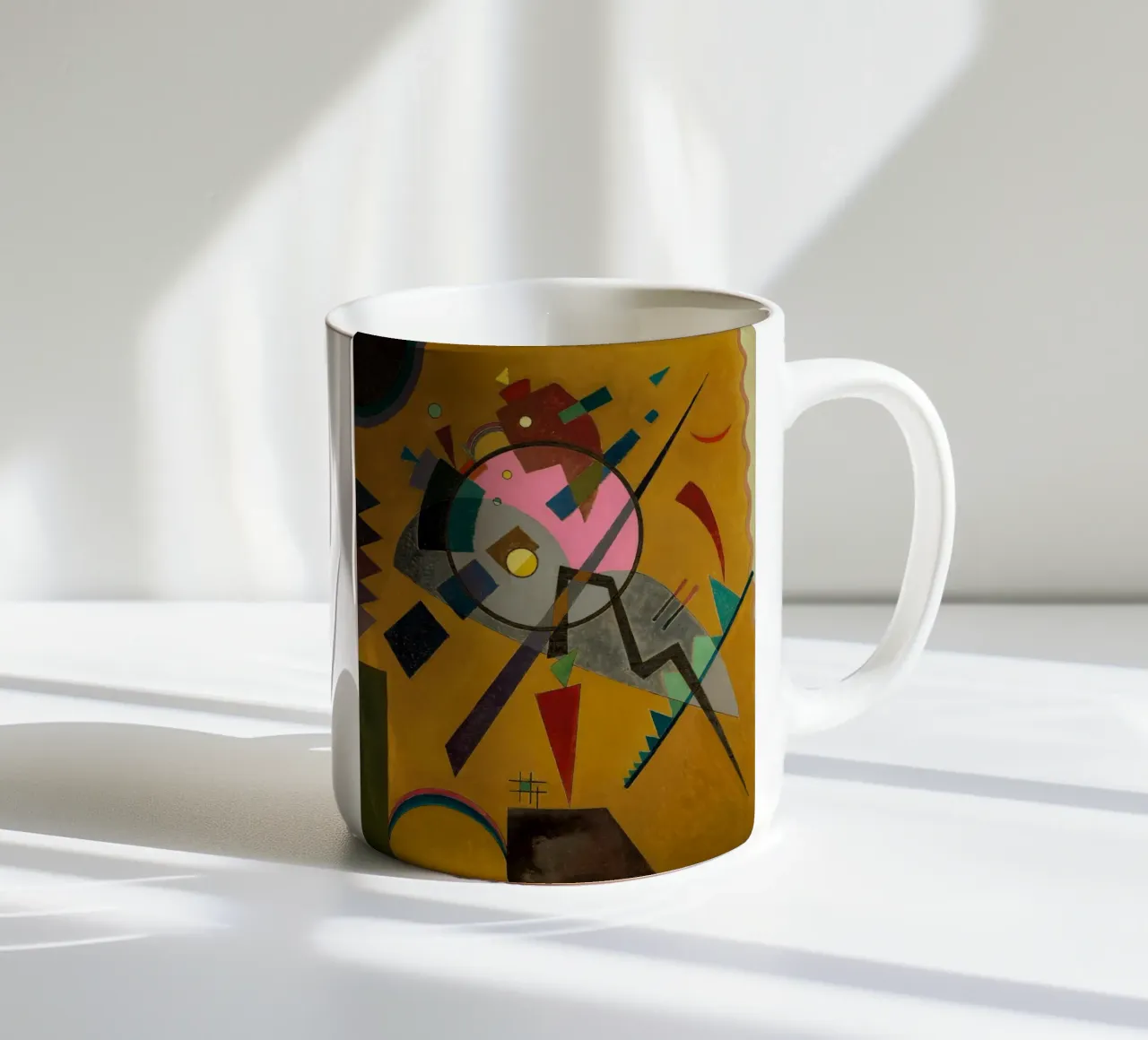Wassily Kandinsky - Rozen met grijs- Abstracte kunst keramische mok van Aesthetic Muse