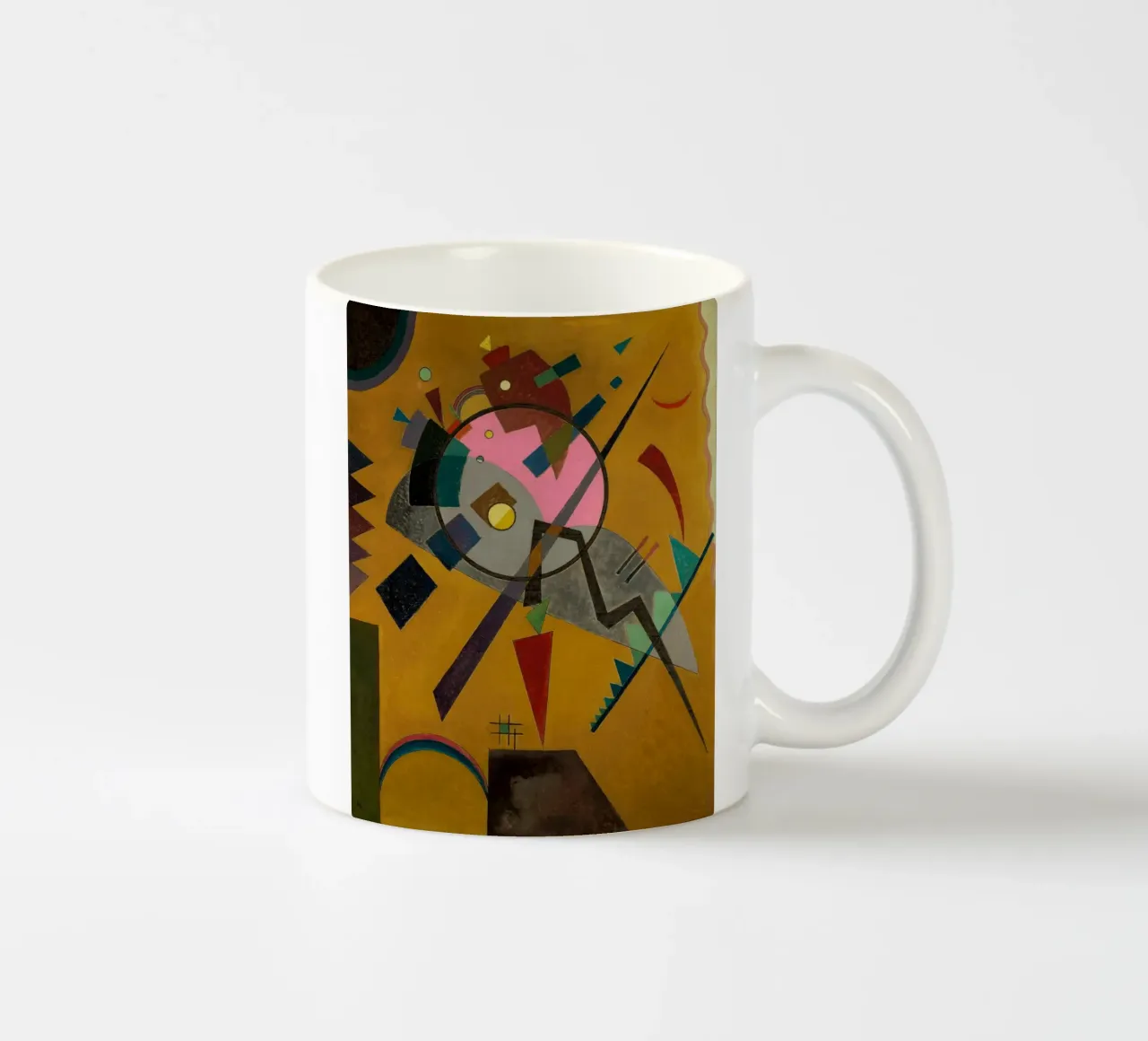 Wassily Kandinsky - Rozen met grijs- Abstracte kunst keramische mok van Aesthetic Muse