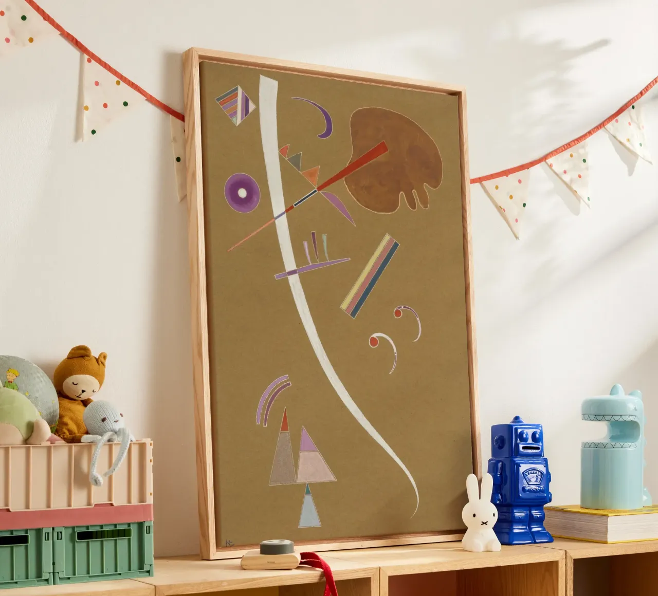 Wassily Kandinsky - Abstracte kunst canvas met Baklijst van Aesthetic Muse