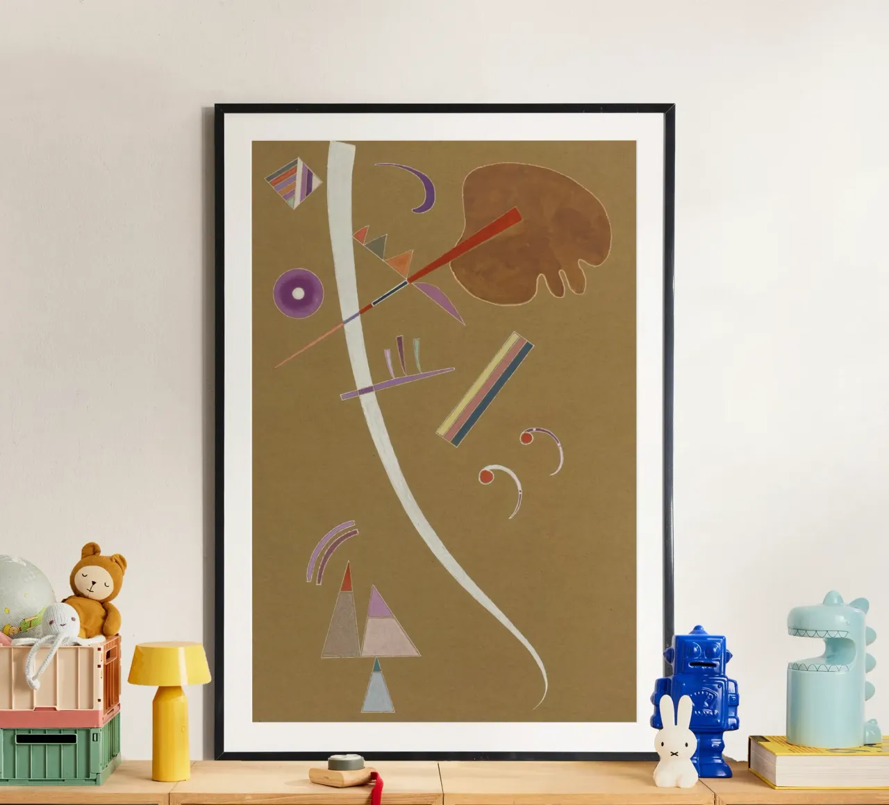 Wassily Kandinsky - Abstracte kunst poster met kunststof frame van Aesthetic Muse