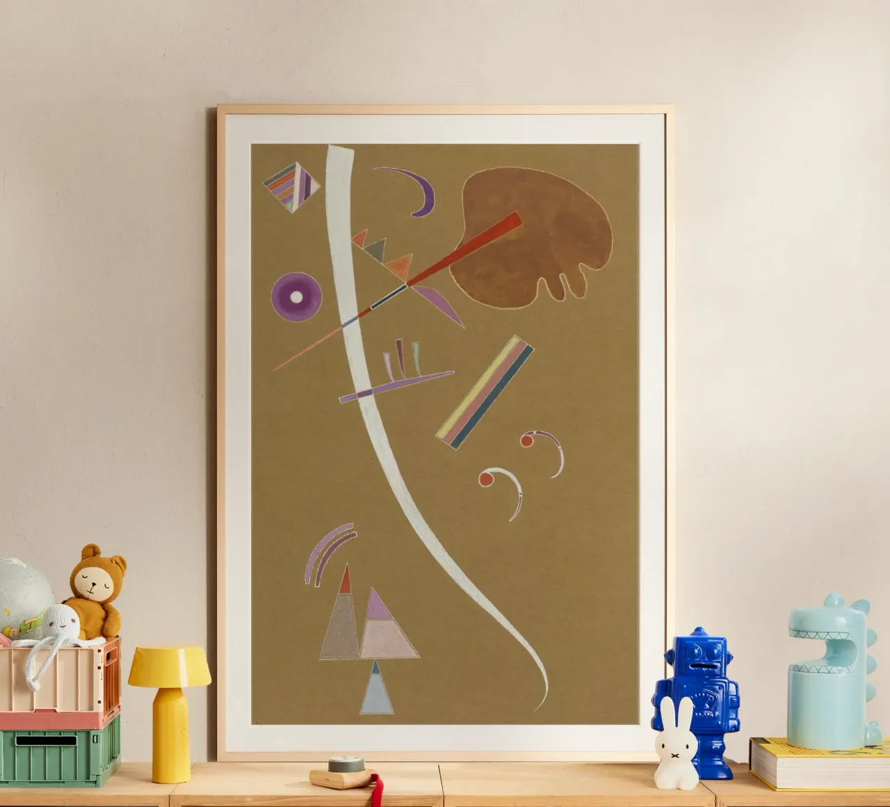Wassily Kandinsky - Abstracte kunst poster met kunststof frame van Aesthetic Muse