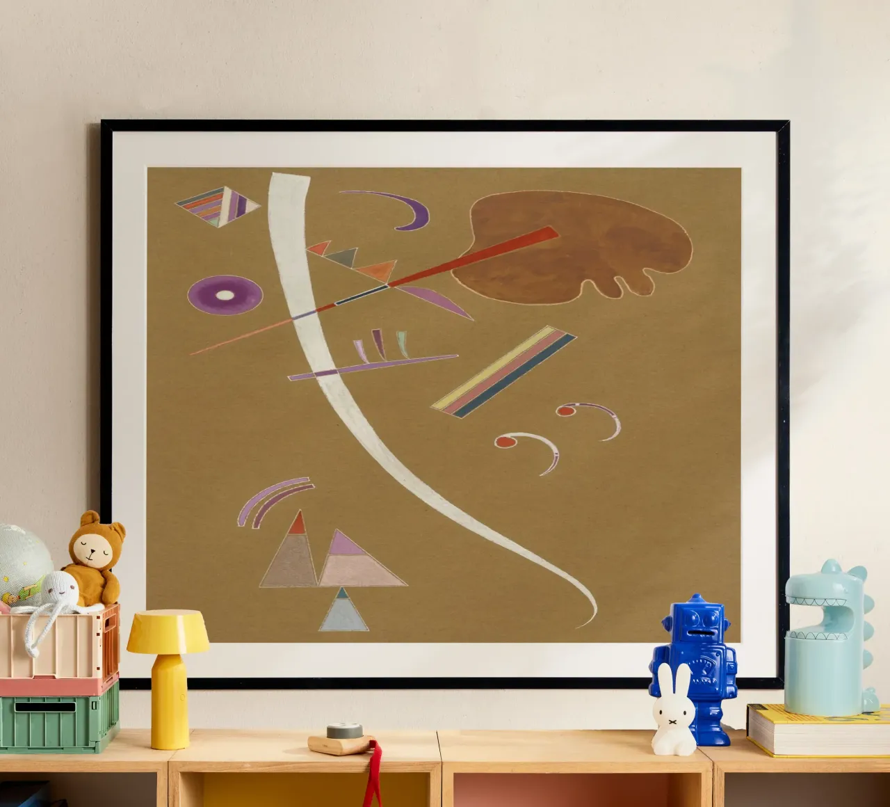 Wassily Kandinsky - Abstracte kunst poster met kunststof frame van Aesthetic Muse