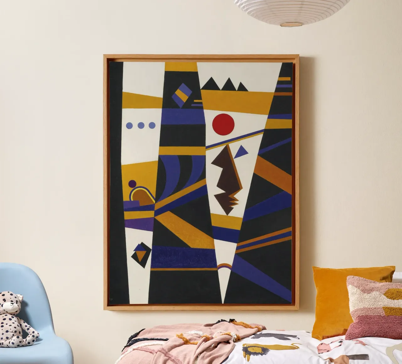 Wassily Kandinsky - Liasons- Abstracte Kunst canvas met Baklijst van Aesthetic Muse