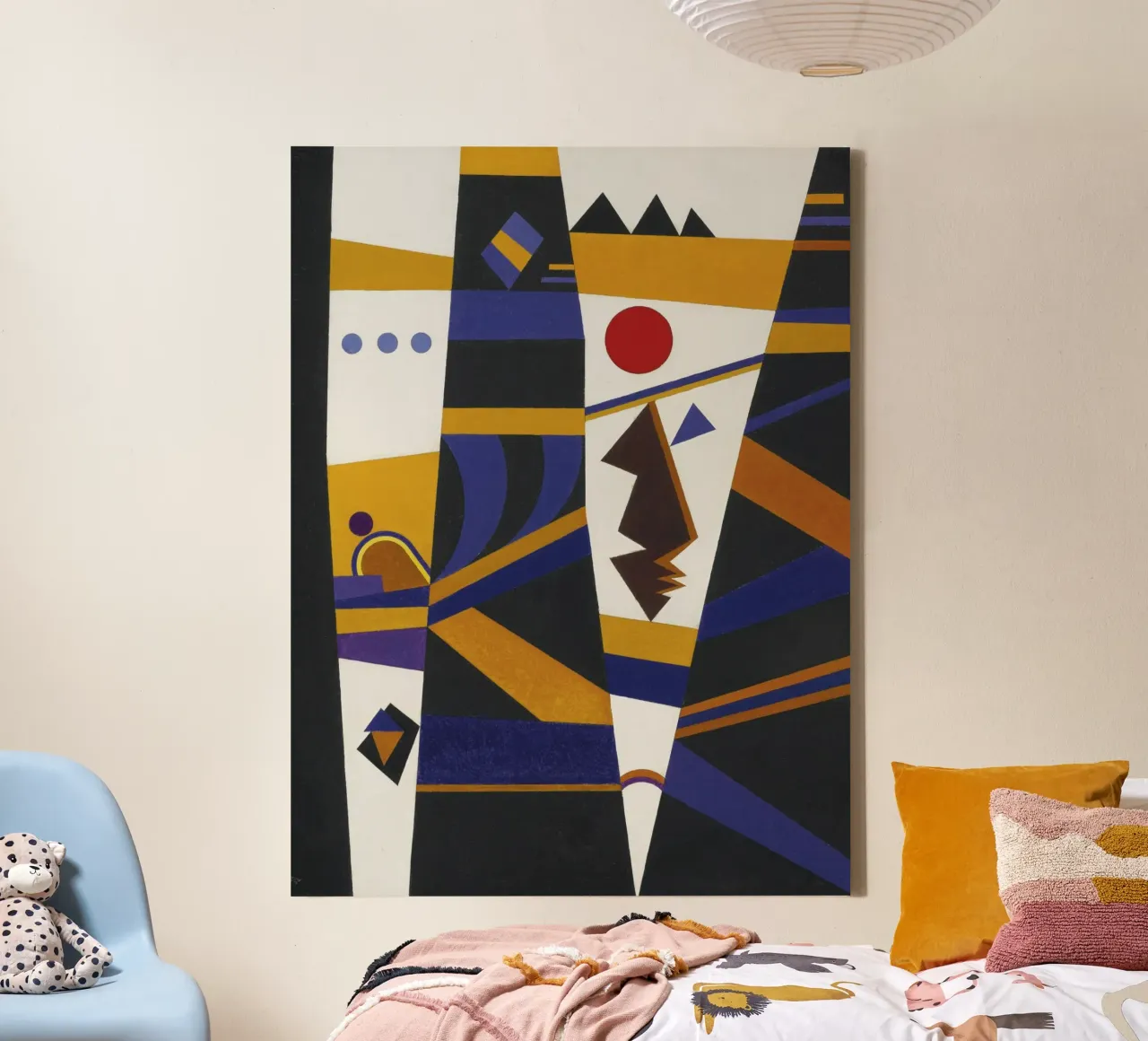 Wassily Kandinsky - Liasons- Abstracte Kunst canvas met Baklijst van Aesthetic Muse