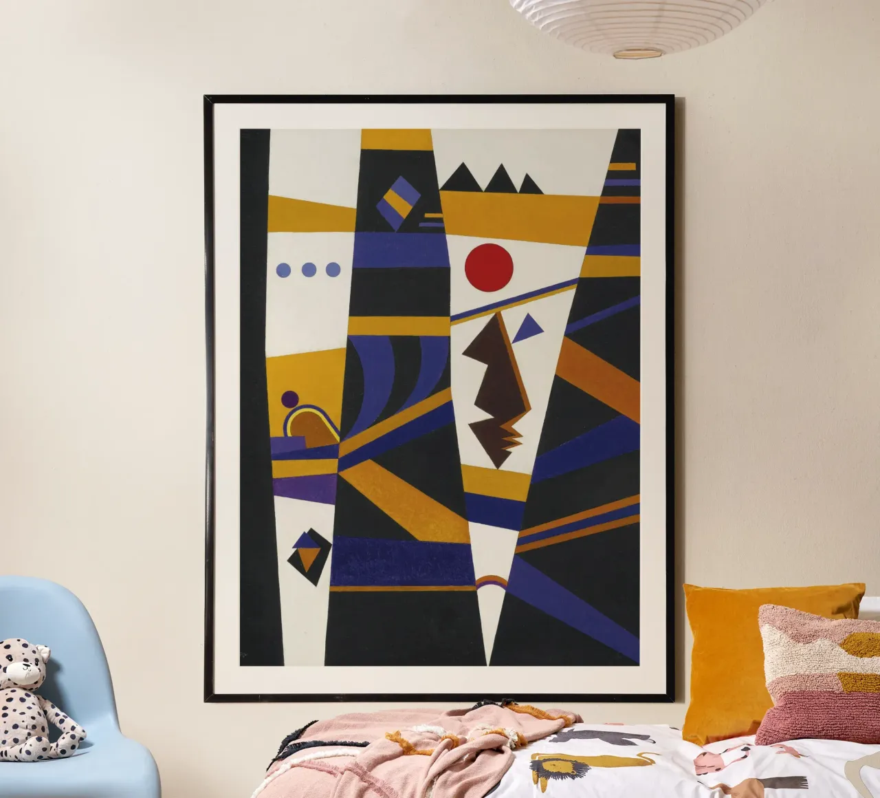 Wassily Kandinsky - Liasons- Abstract Art Poster mit Aluminium Rahmen von Aesthetic Muse