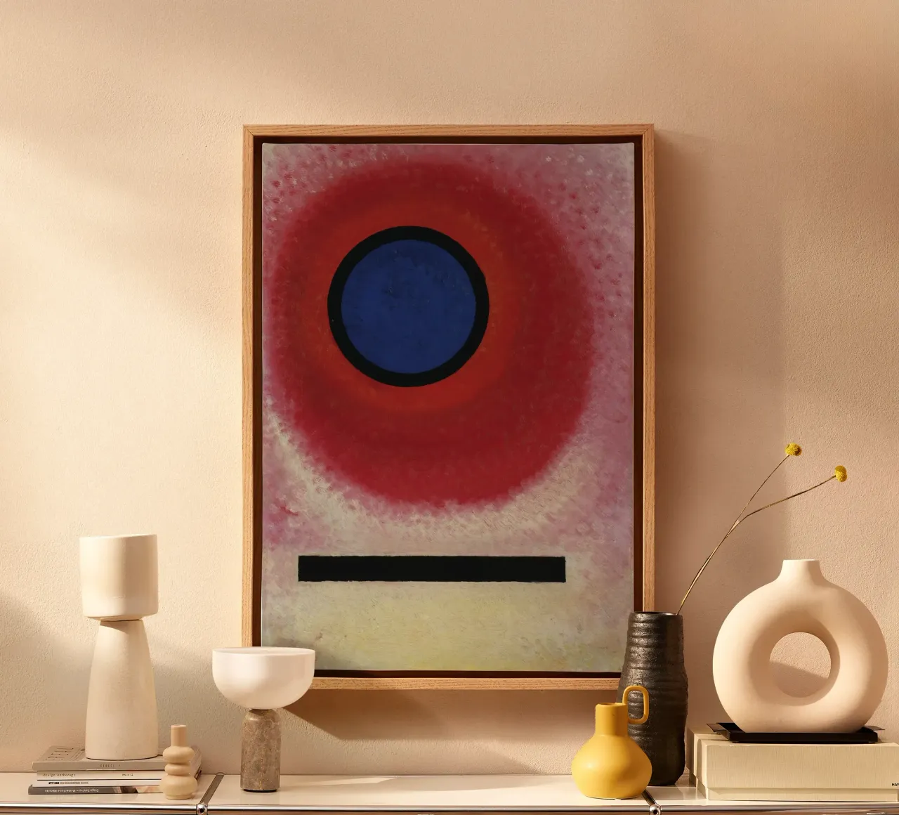 Wassily Kandinsky - Circle Bleu II- Abstract Art canvas with Floater frame by Aesthetic Muse