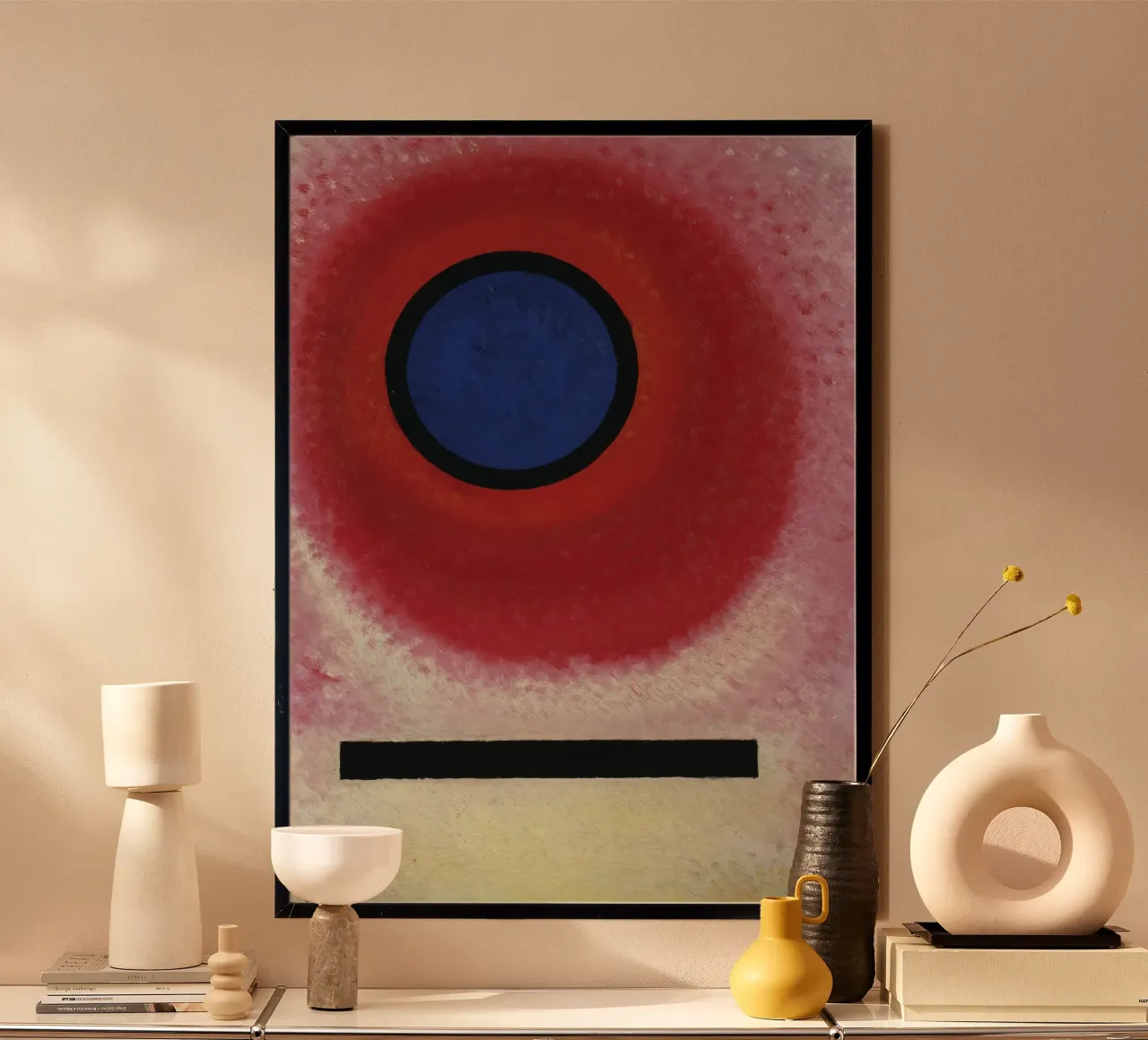 Wassily Kandinsky - Kreis Bleu II- Abstrakte Kunst Poster mit Aluminium Rahmen von Aesthetic Muse