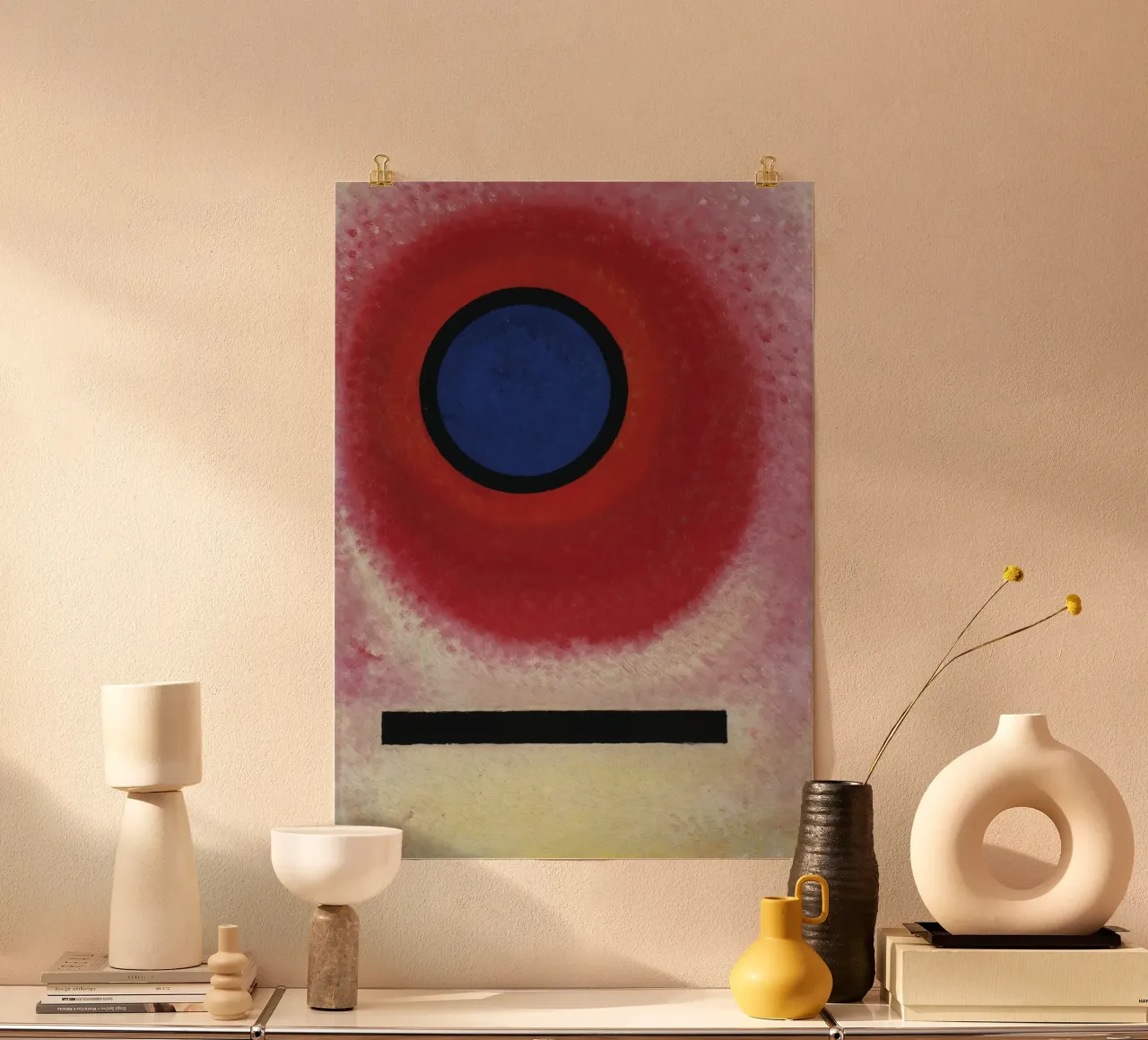 Wassily Kandinsky - Kreis Bleu II- Abstrakte Kunst Poster mit Aluminium Rahmen von Aesthetic Muse
