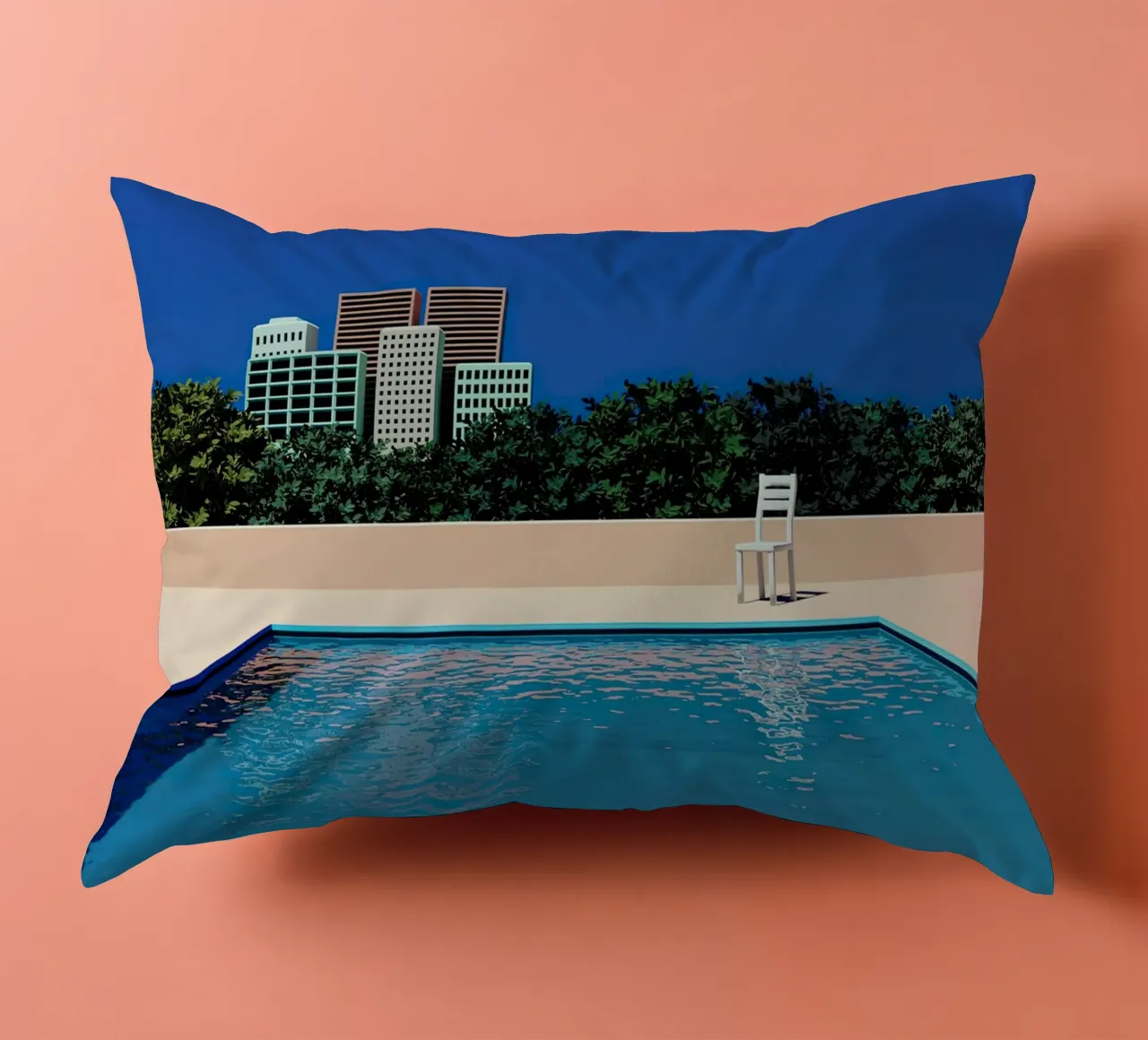 Empty Sunny City Pool cuscino da Leonard Barreiro