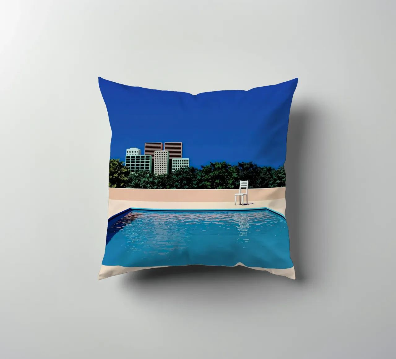 Empty Sunny City Pool cuscino da Leonard Barreiro