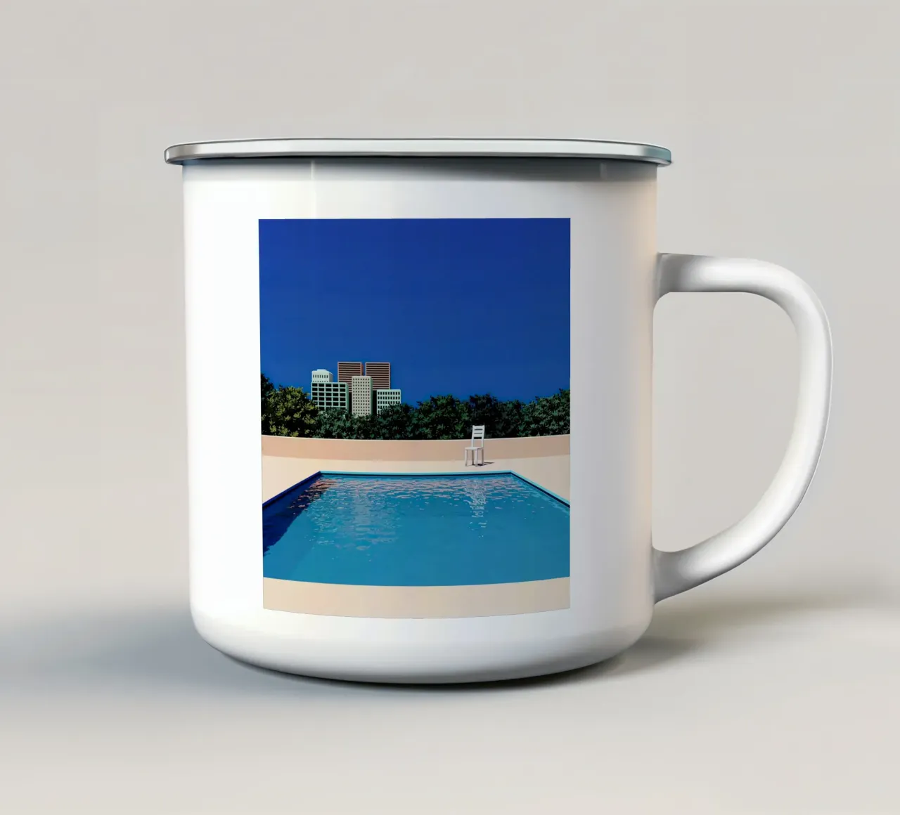 Empty Sunny City Pool tazza in smalto da Leonard Barreiro