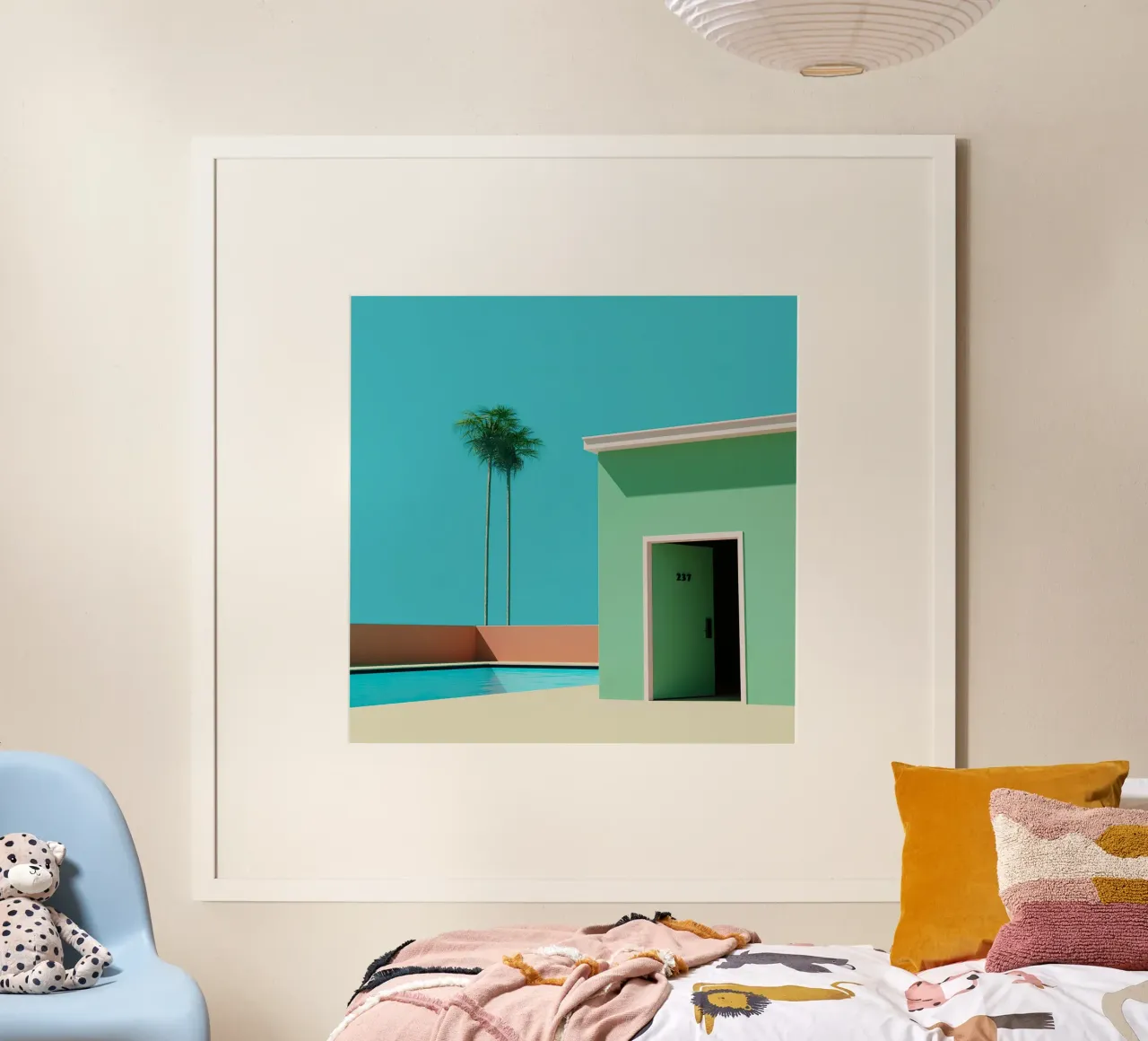 Liminal Palm Green Pool House poster da Leonard Barreiro