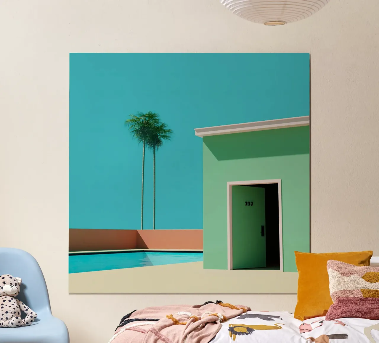 Liminal Palm Green Pool House poster da Leonard Barreiro