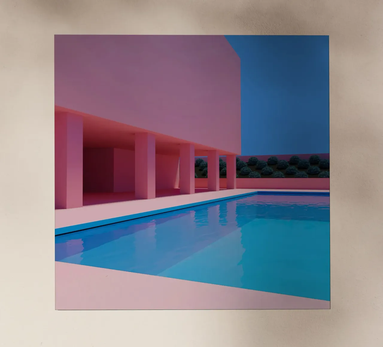 Liminal Pool Pink Building pellicola backlit da Leonard Barreiro